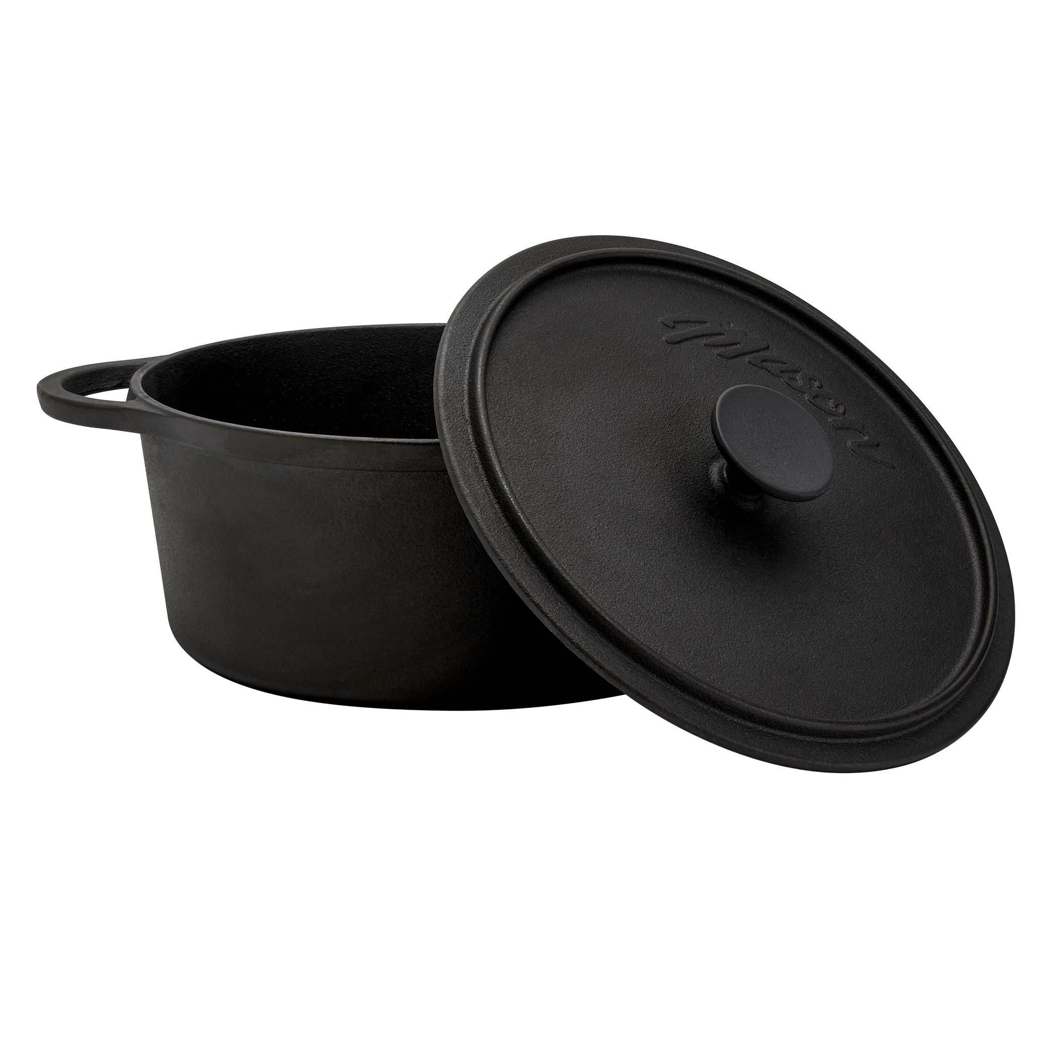 Mason Craft & More 5QT Covered Dutch Oven Cast Iron - Black, Pre-Seasoned,  Induction Compatible, Lid Included in the Cooking Pots department at