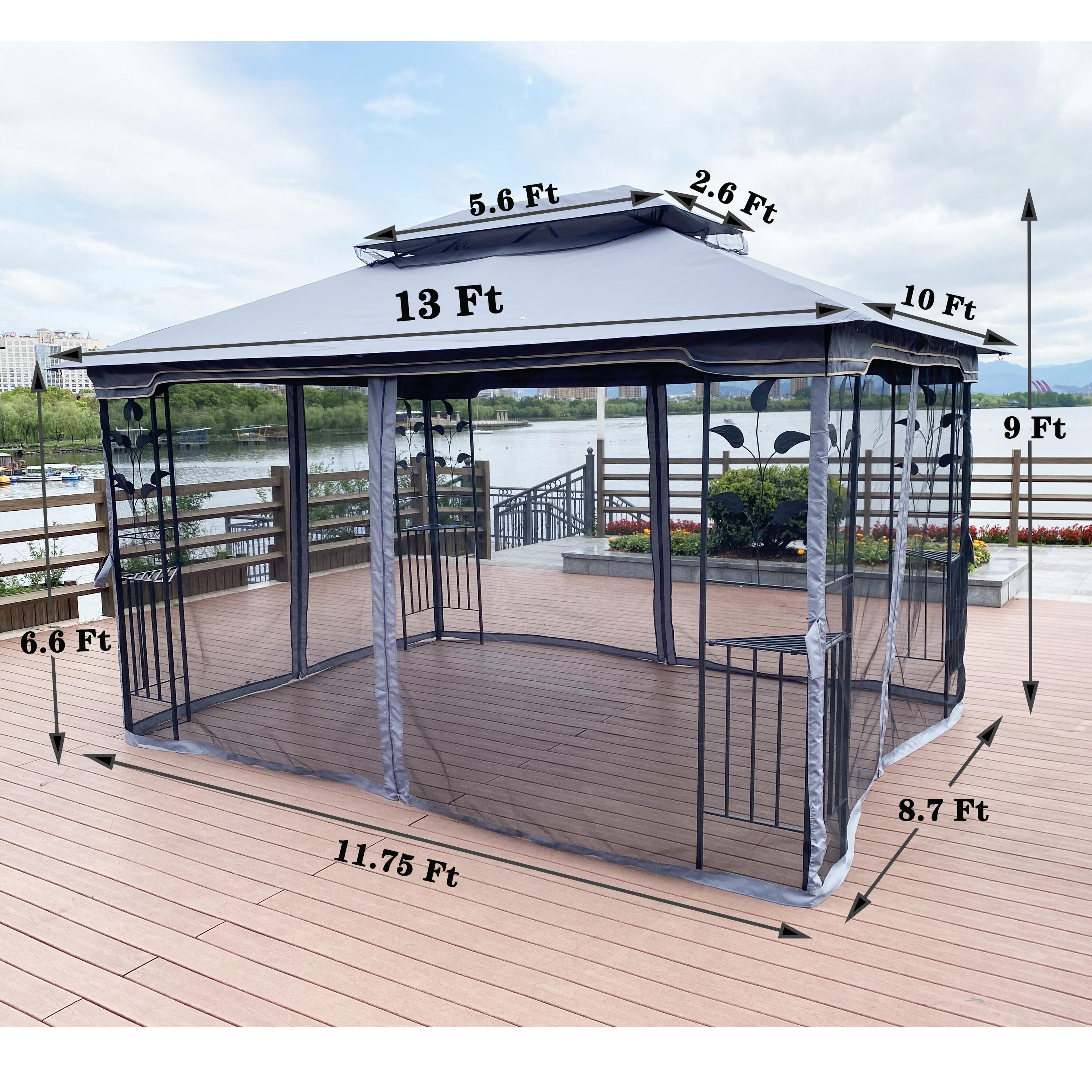 Bayfeve BF-2174-GZB Wood-Resin-Gazebos - View #6