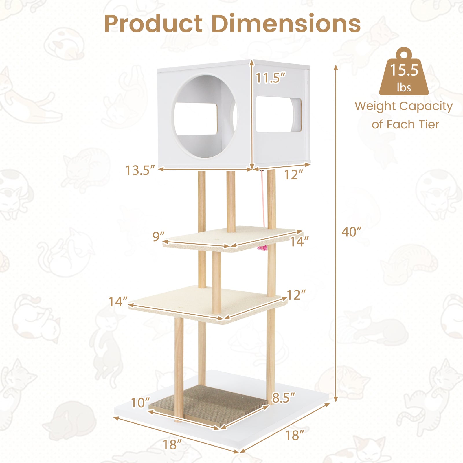 EOVIAMNE CWPE10519WH Cat-Trees - View #2