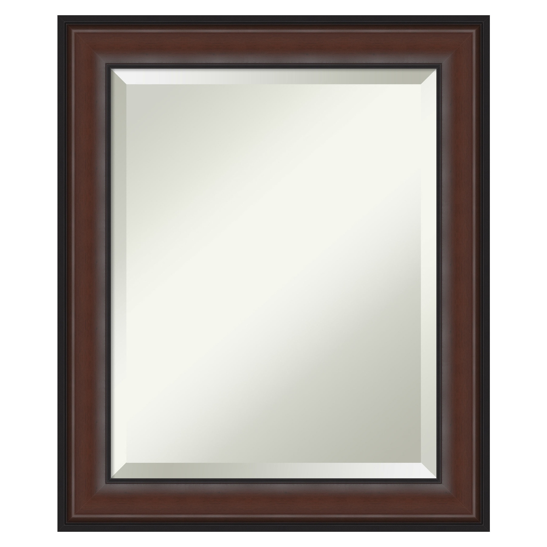 Harvard Walnut Beveled Framed Rectangular Wall Mirror