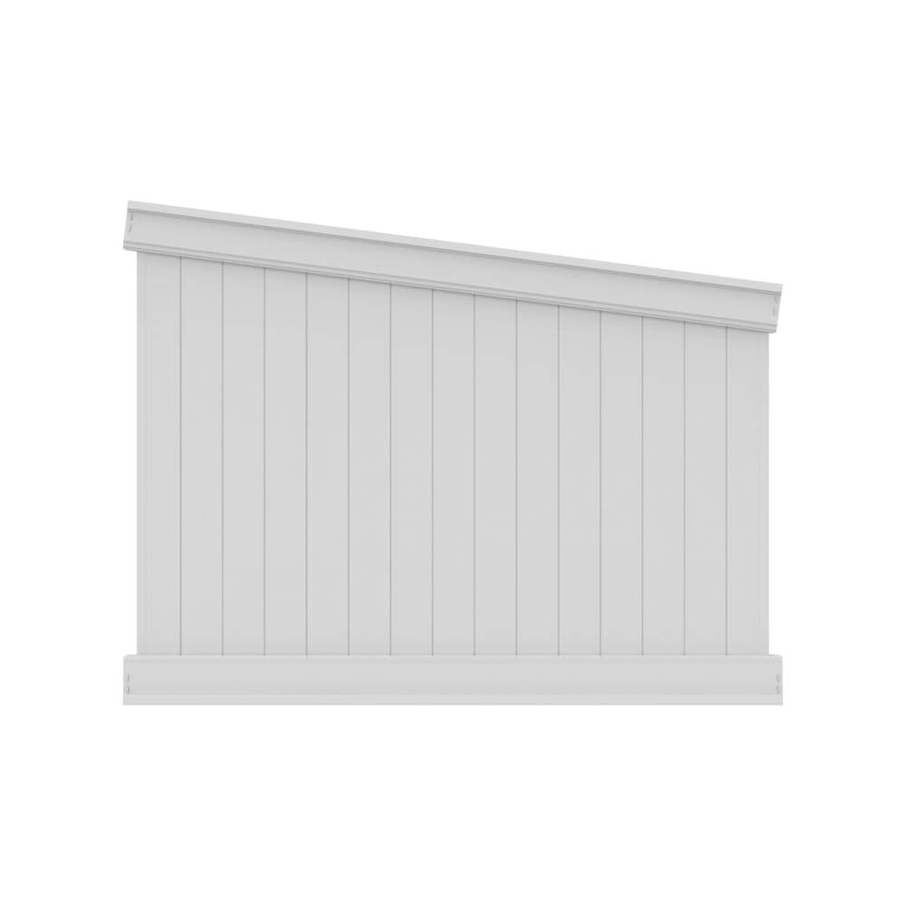 Freedom 73048530 Emblem 6-ft to 5-ft H x 8-ft W White Privacy Vinyl Fence Panel