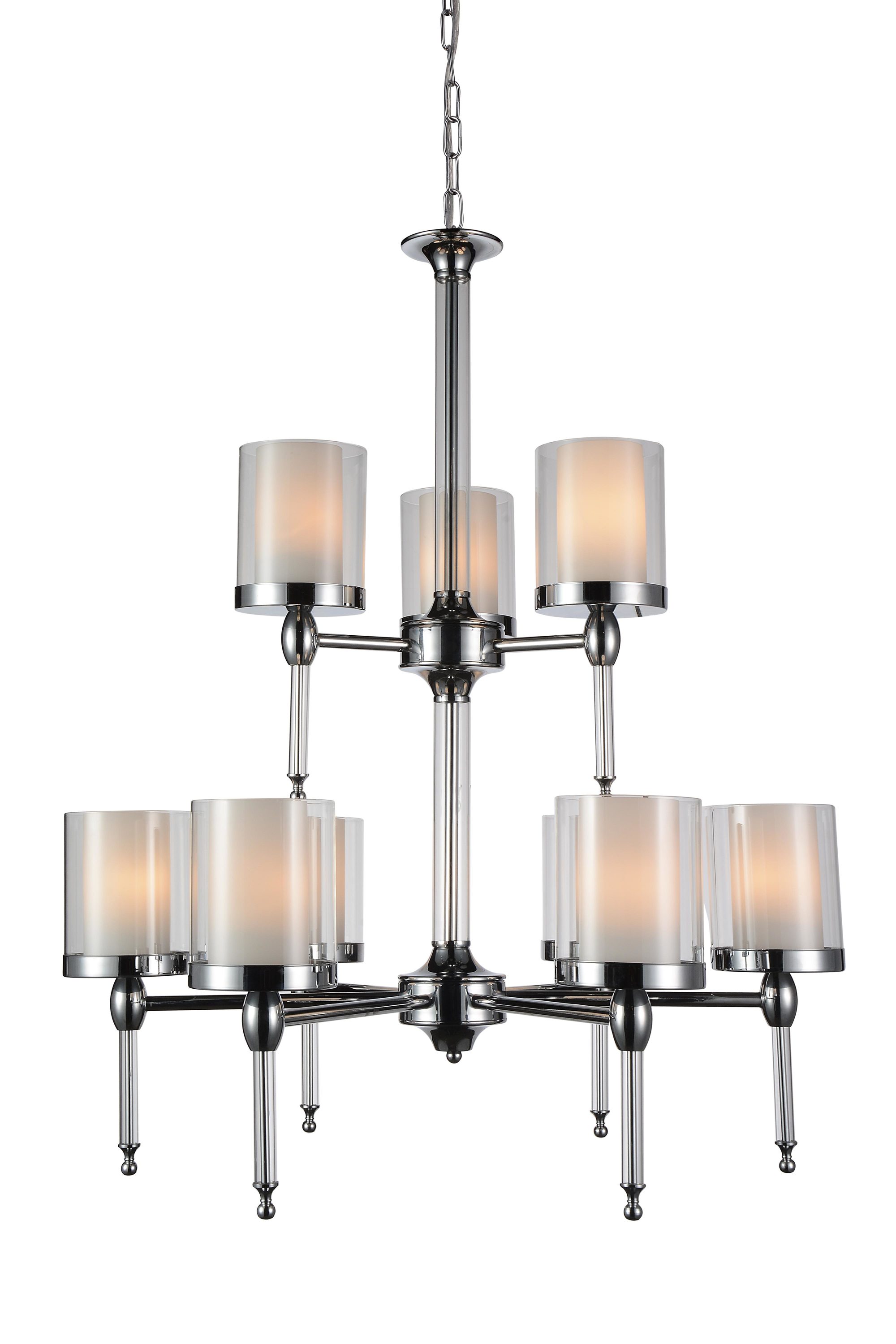 CWI Lighting 9851P28-9-601 Maybelle 9-Light Chrome Modern/Contemporary Damp Rated Chandelier