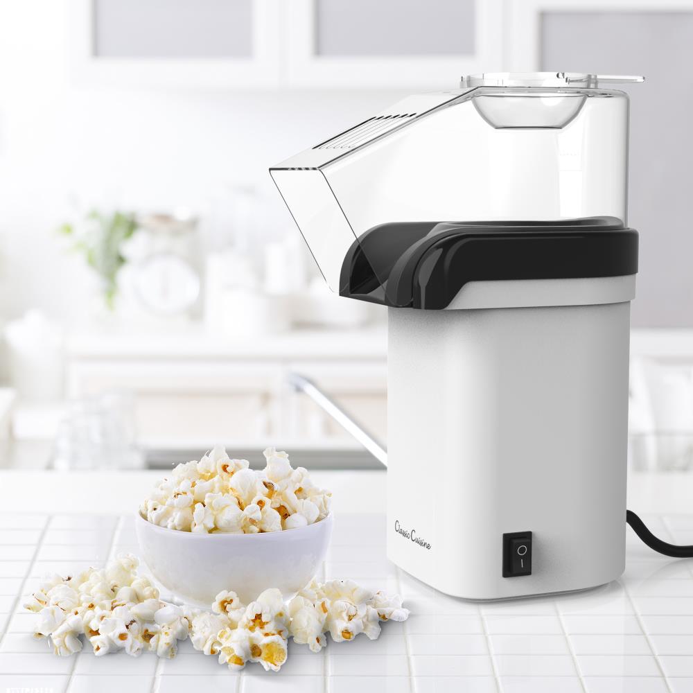 Hastings Home White Hot Air Popcorn Popper - Electric Popcorn Maker Machine  for Healthy Oil-Free Pop Corn