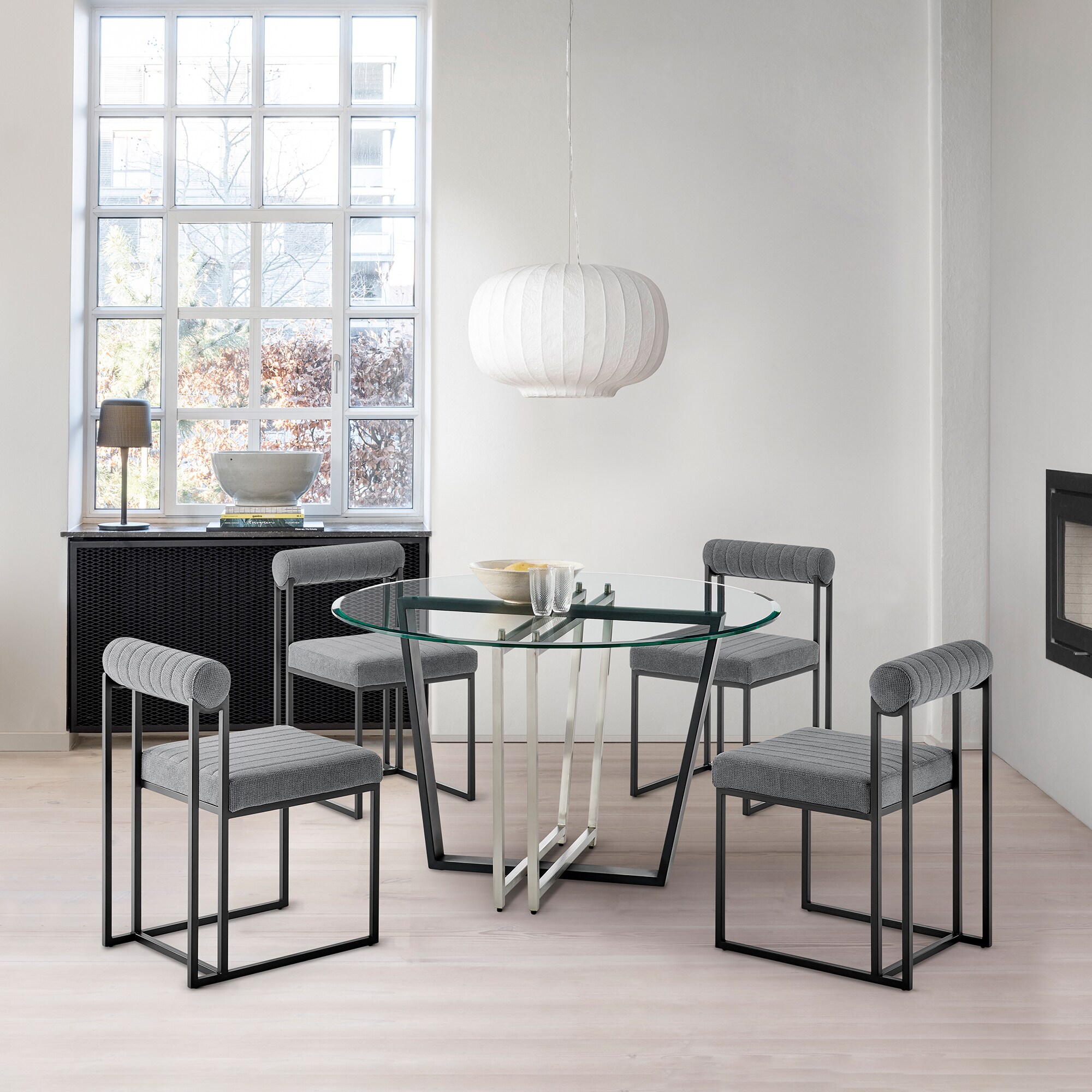 Armen Living SETDE5BLKAGRY Dining-Sets - View #2