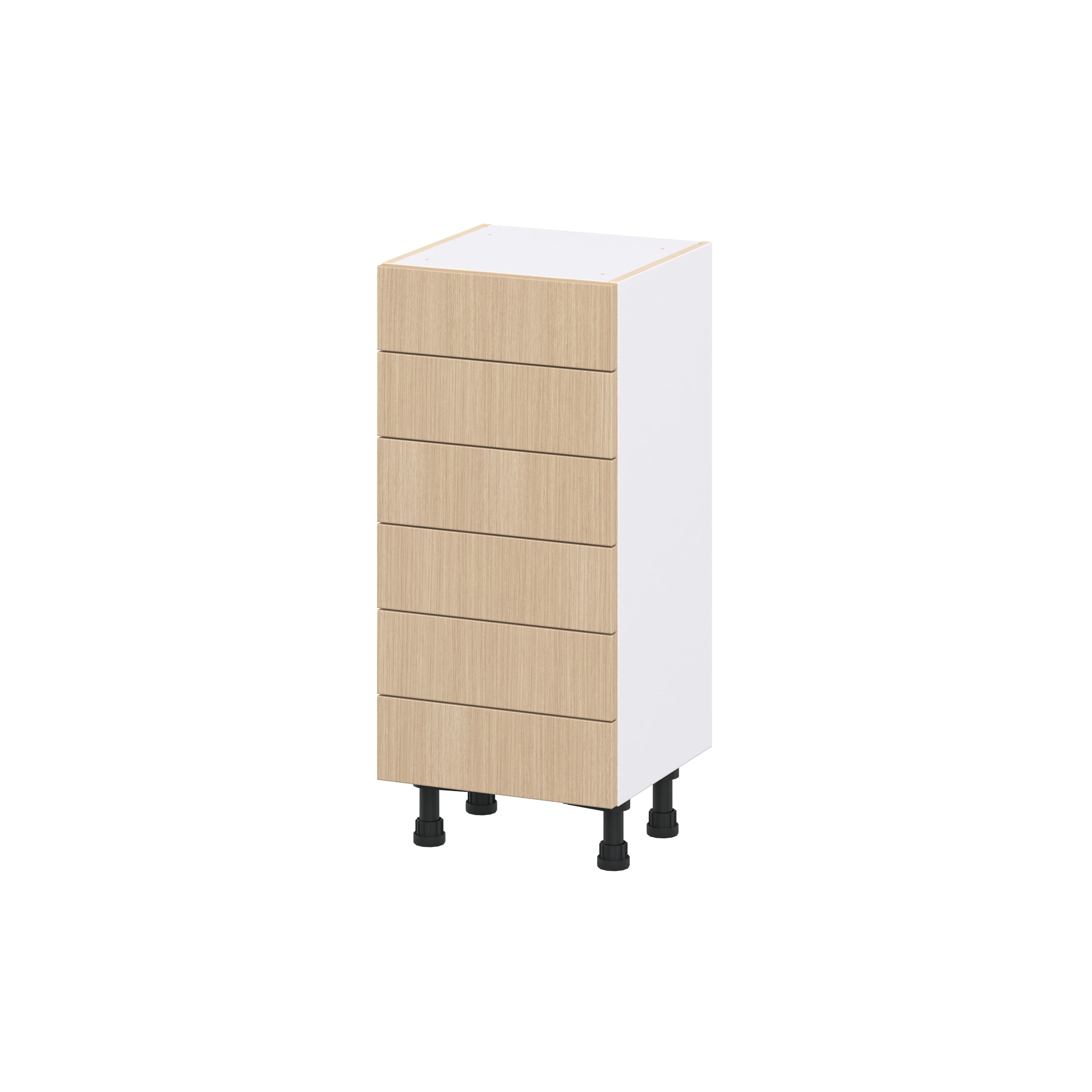 Hugo&Borg Winston 15-in W x 34.5-in H x 14.75-in D Mojavi Oak Laminate Drawer Base Fully Assembled Cabinet Flat Panel Slab