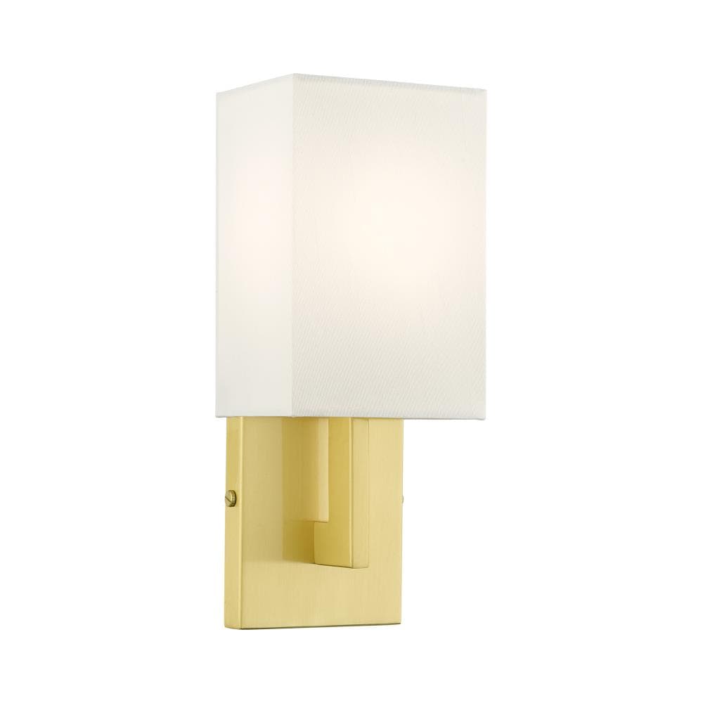 Livex Lighting 51101-12 Meridian 5-in W 1 -Light Satin Brass Transitional Wall Sconce
