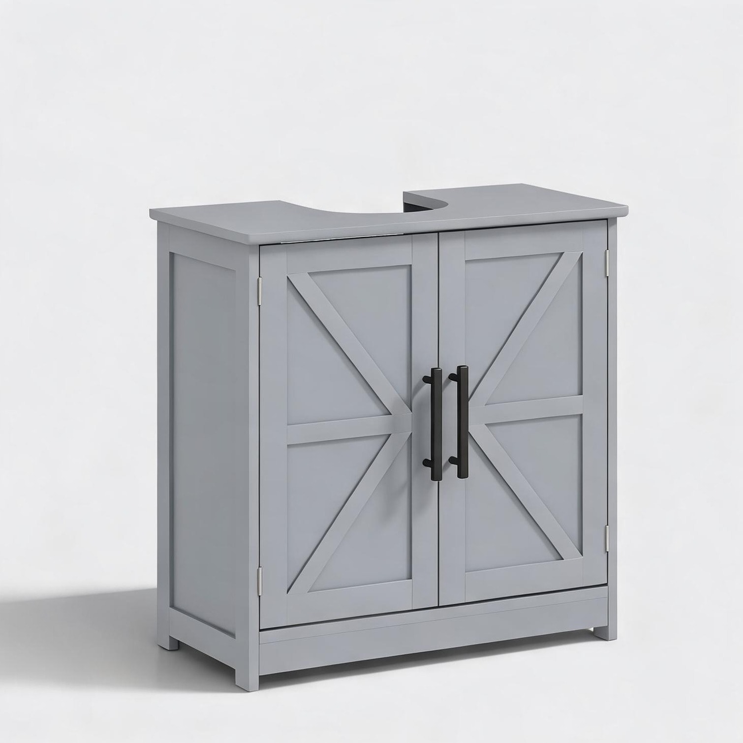 sunjurt Storage Cabinet in Dark Gray 9.3 x 4.7 x 9.3 in with Shelving Neutral Gray MDF