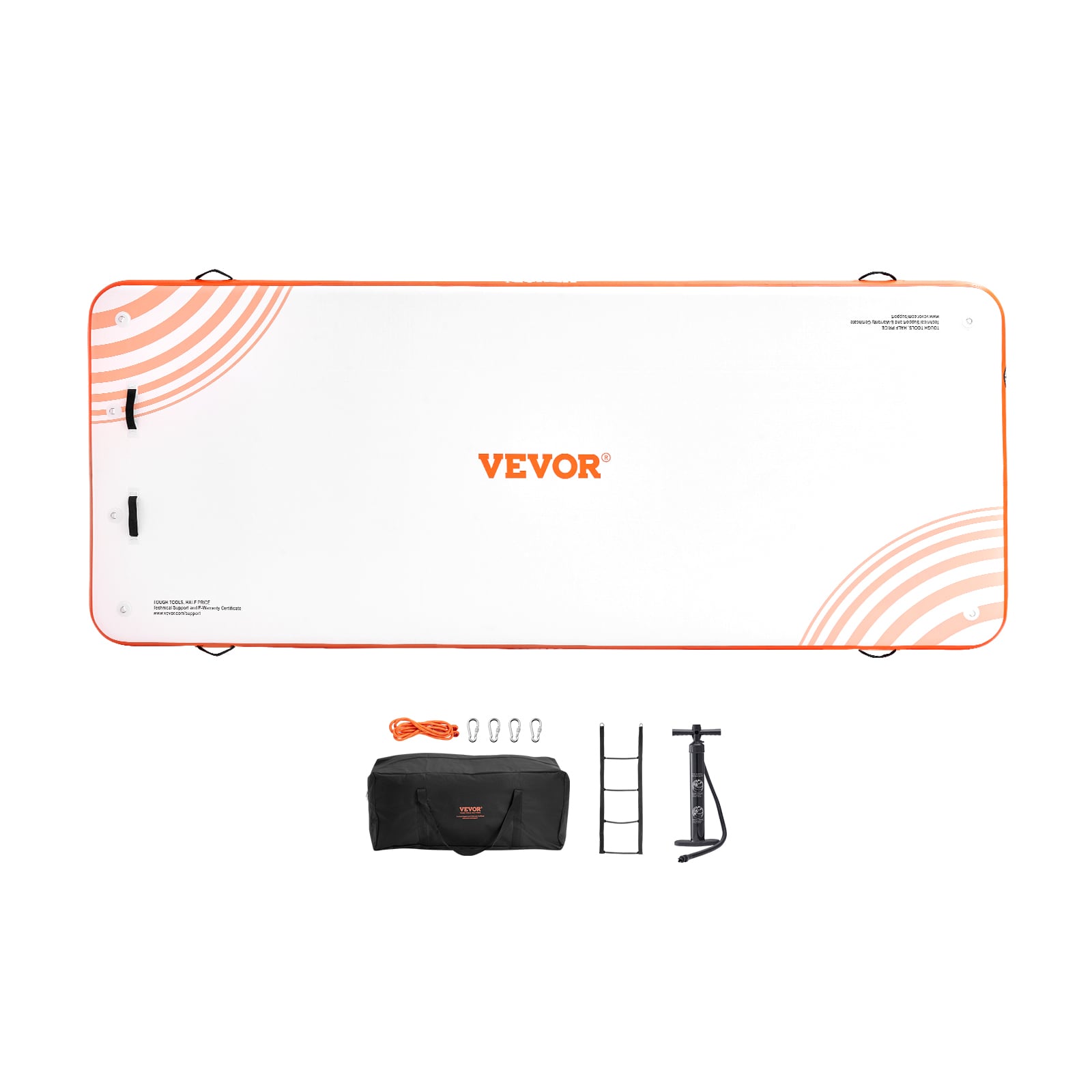 VEVOR CQFT12X6FTBJUOB8AV0 Inflatable Floating Dock Orange Kickboard