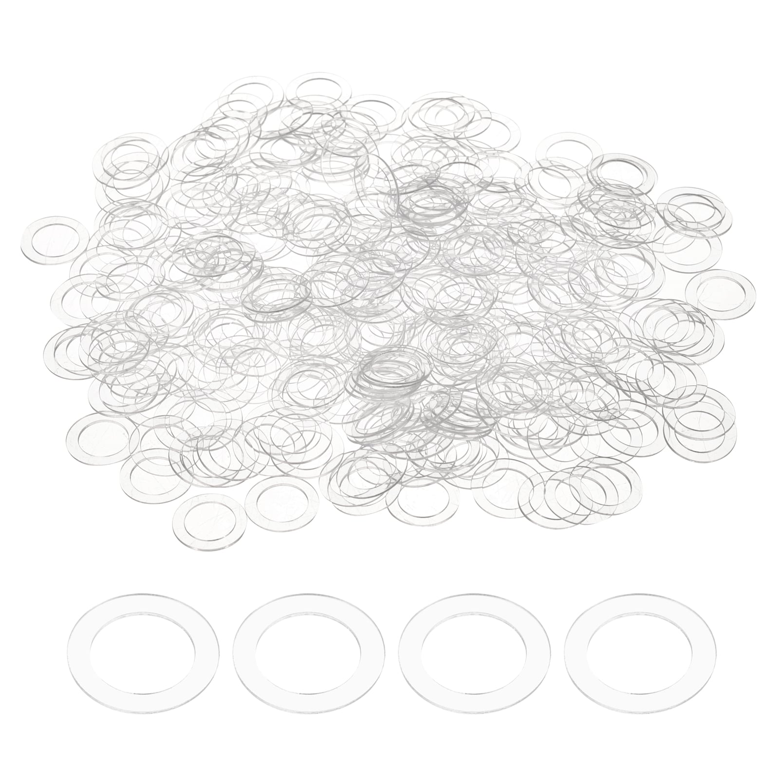 Harfington 300pcs M8 PVC Flat Washers 8mm ID 12mm OD 0.5mm Thick Sealing Gasket Ring Spacer Metric Round Washers Replacement for Water Pipe Hose Shower Door Handles