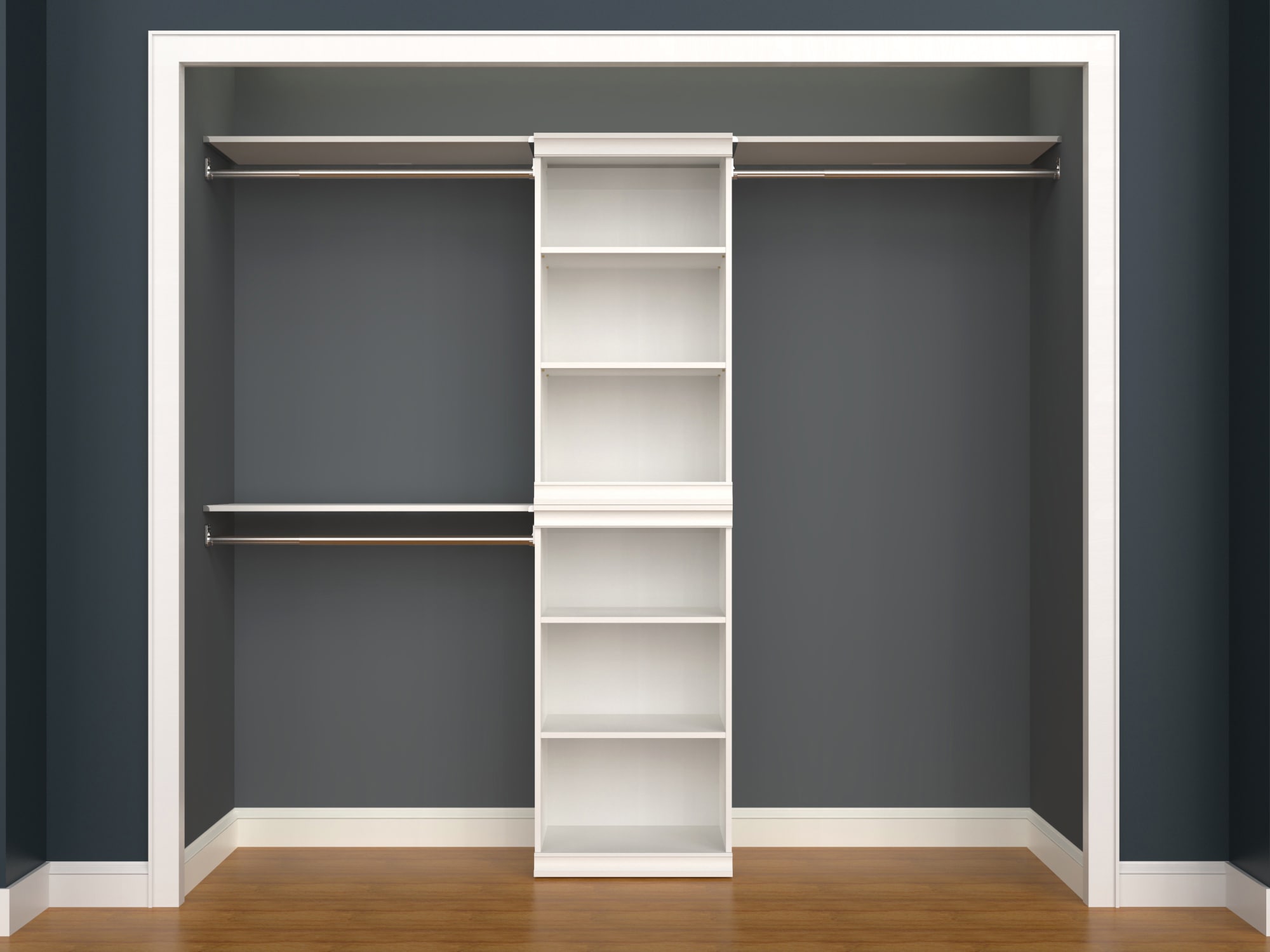  ClosetMaid Modular Shelf & Hang, Wood Organizer Adjustable  Closet, Add On Storage Accessory, White, Shelf and Hang Rod Kit : Home &  Kitchen