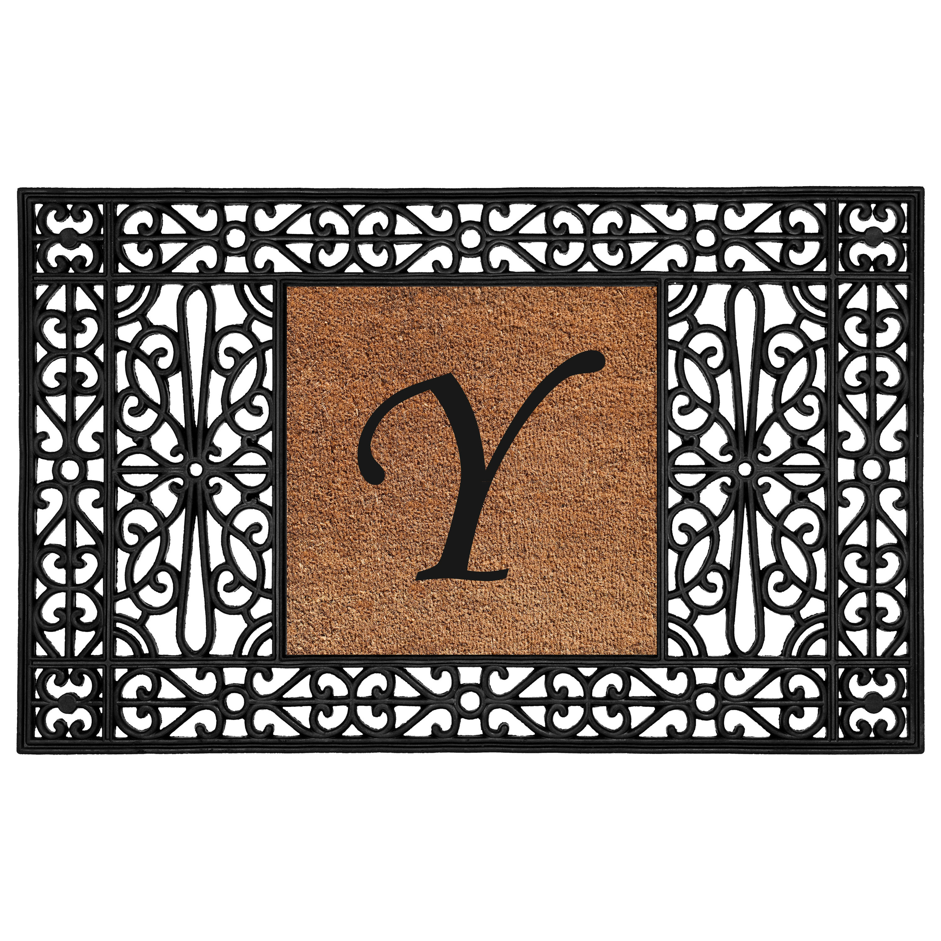 Callowaymills 104103048Y 3-ft x 4-ft Black/Natural Coir/Rubber Rectangular Indoor or outdoor Door mat