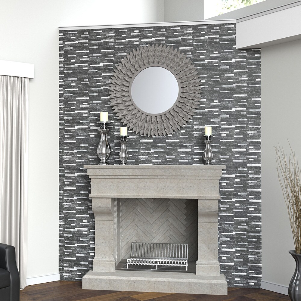 Peel&Stick Tile Silver Oasis 10-in x 13-in Matte PVC Linear Stone Look Peel and Stick Wall Tile (0.844-sq. ft/ Piece)