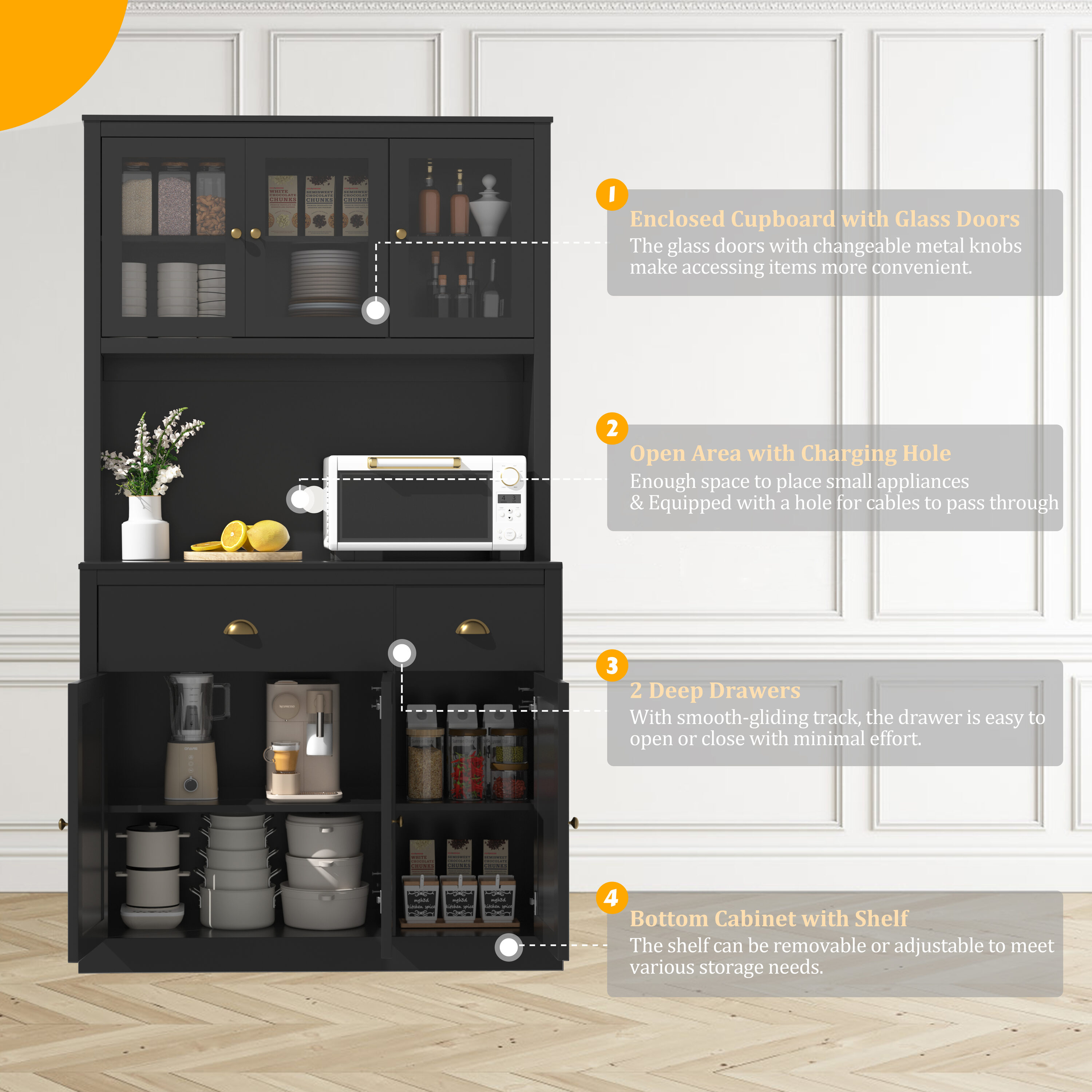 VEIKOUS HP0405-03BK Dining-Kitchen-Storarge - View #4