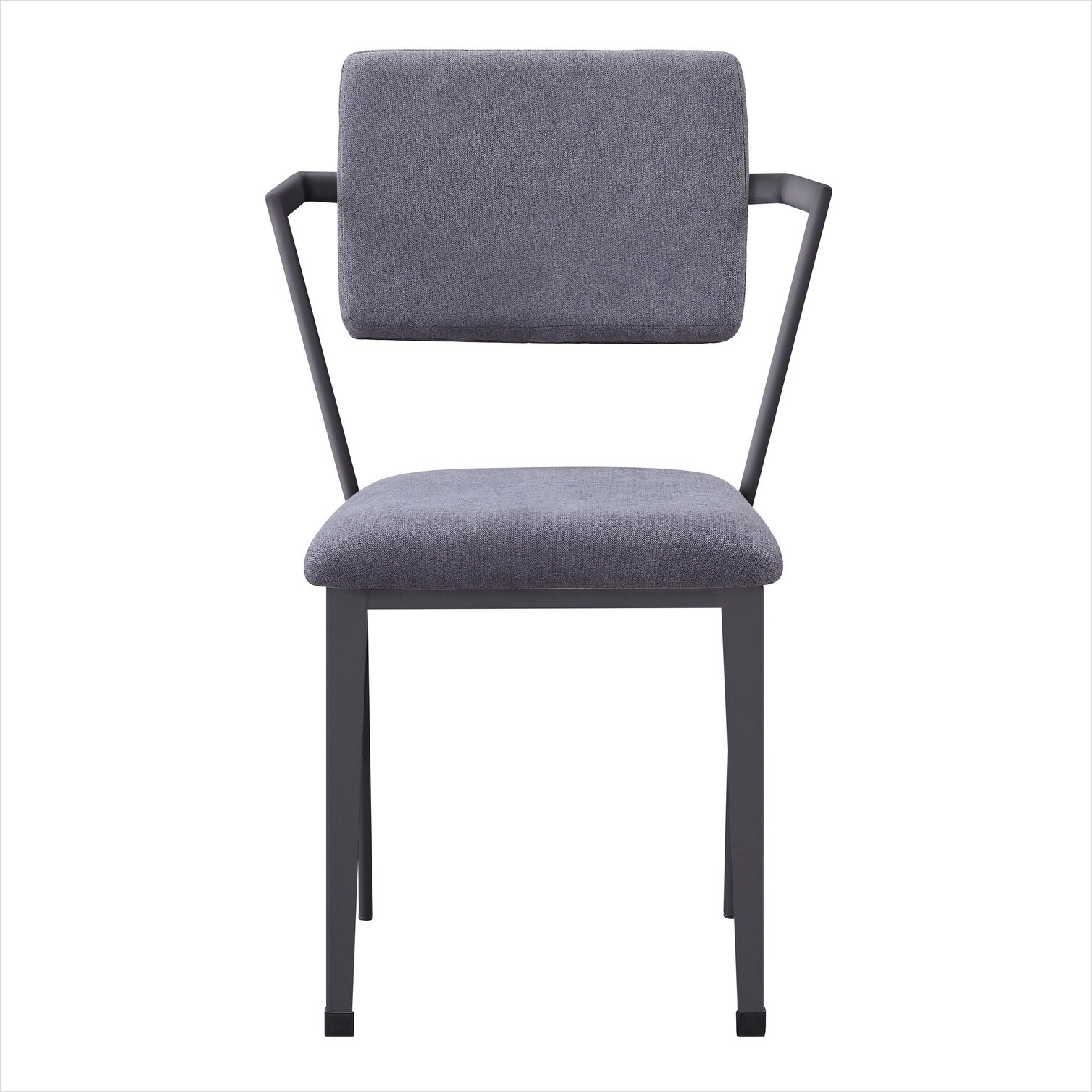 Naturefalls Fabric Upholstered Dining Chair Set of 2 in Cool Gray with ...