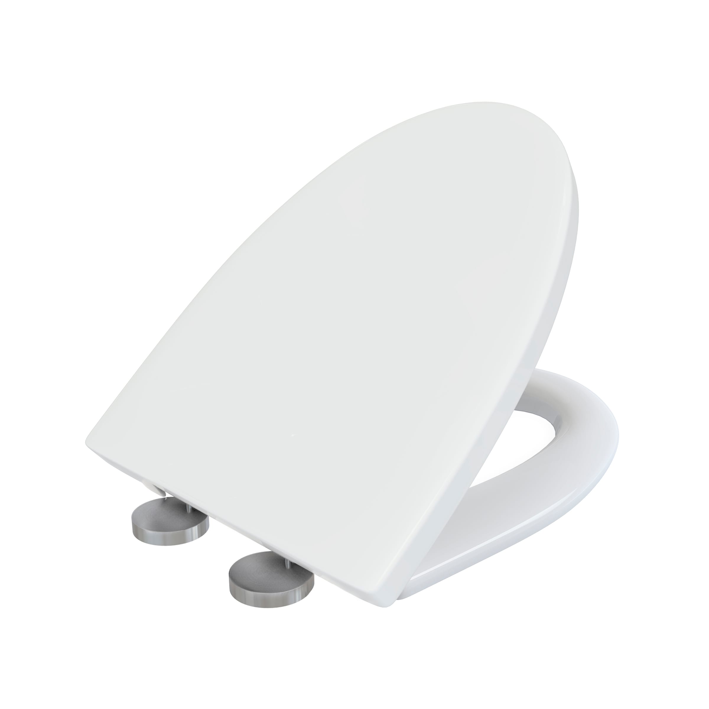 Swiss Madison SM-25-TSANG03WH Plastic Glossy White Round Soft Close Toilet Seat