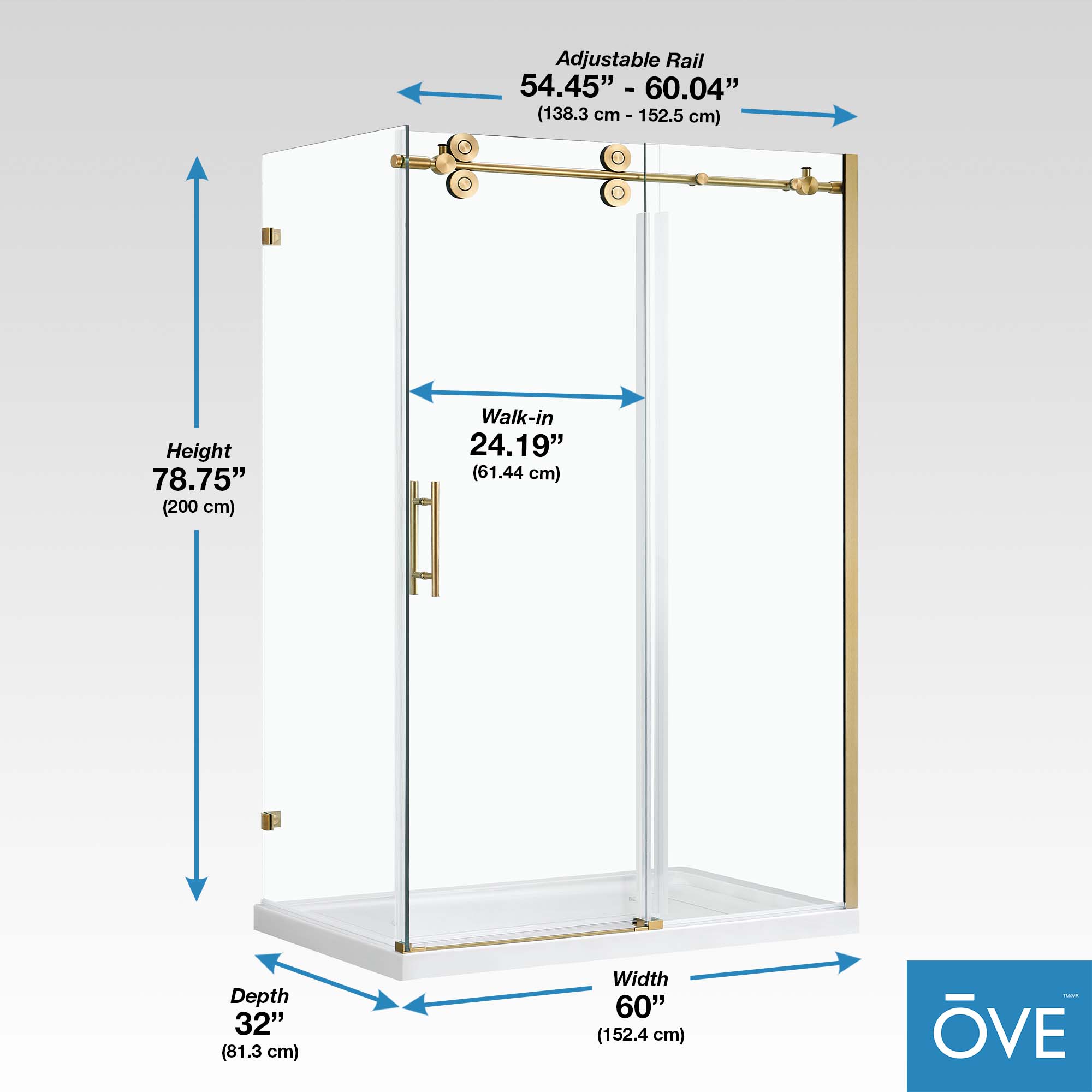 OVE Decors 15SKA-SYDN60-GLD Alcove-Shower-Kit - View #14