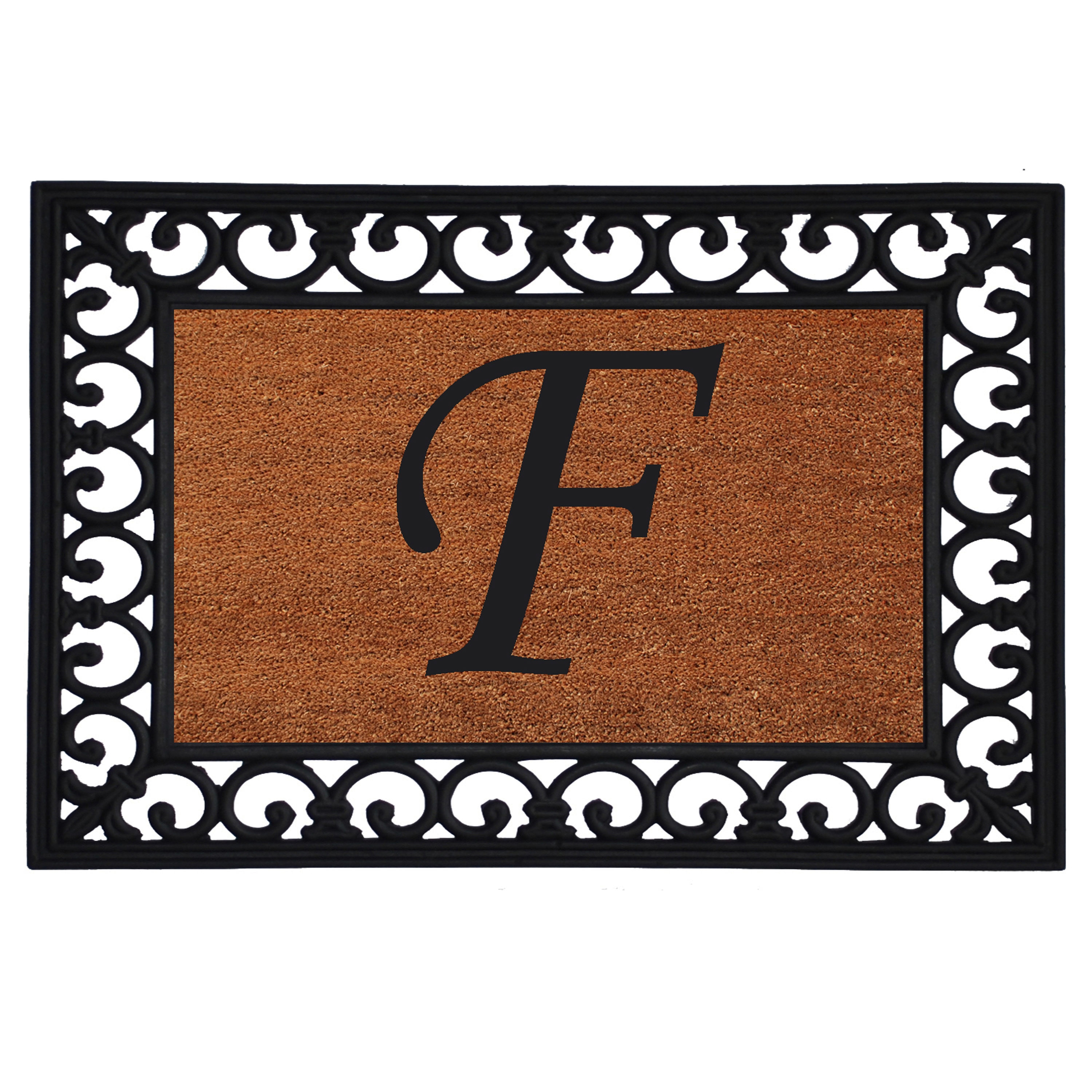 Callowaymills 180041925F 19-in x 25-in Natural/Black Coir/Rubber Non-Slip Grip Indoor or outdoor Decorative Door Mat