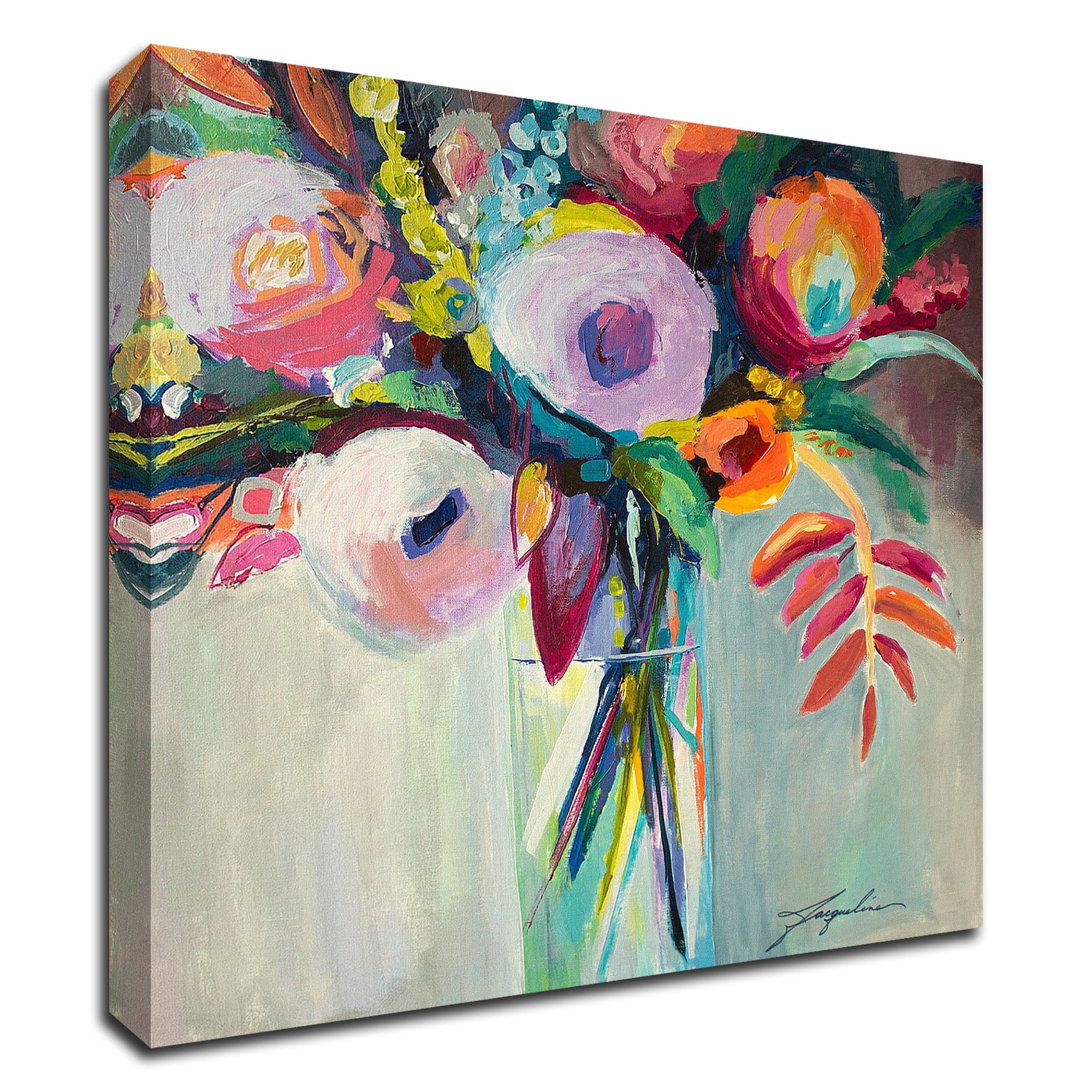 Tangletown Fine Art 18-in H x 18-in W Floral Print on Canvas in the ...