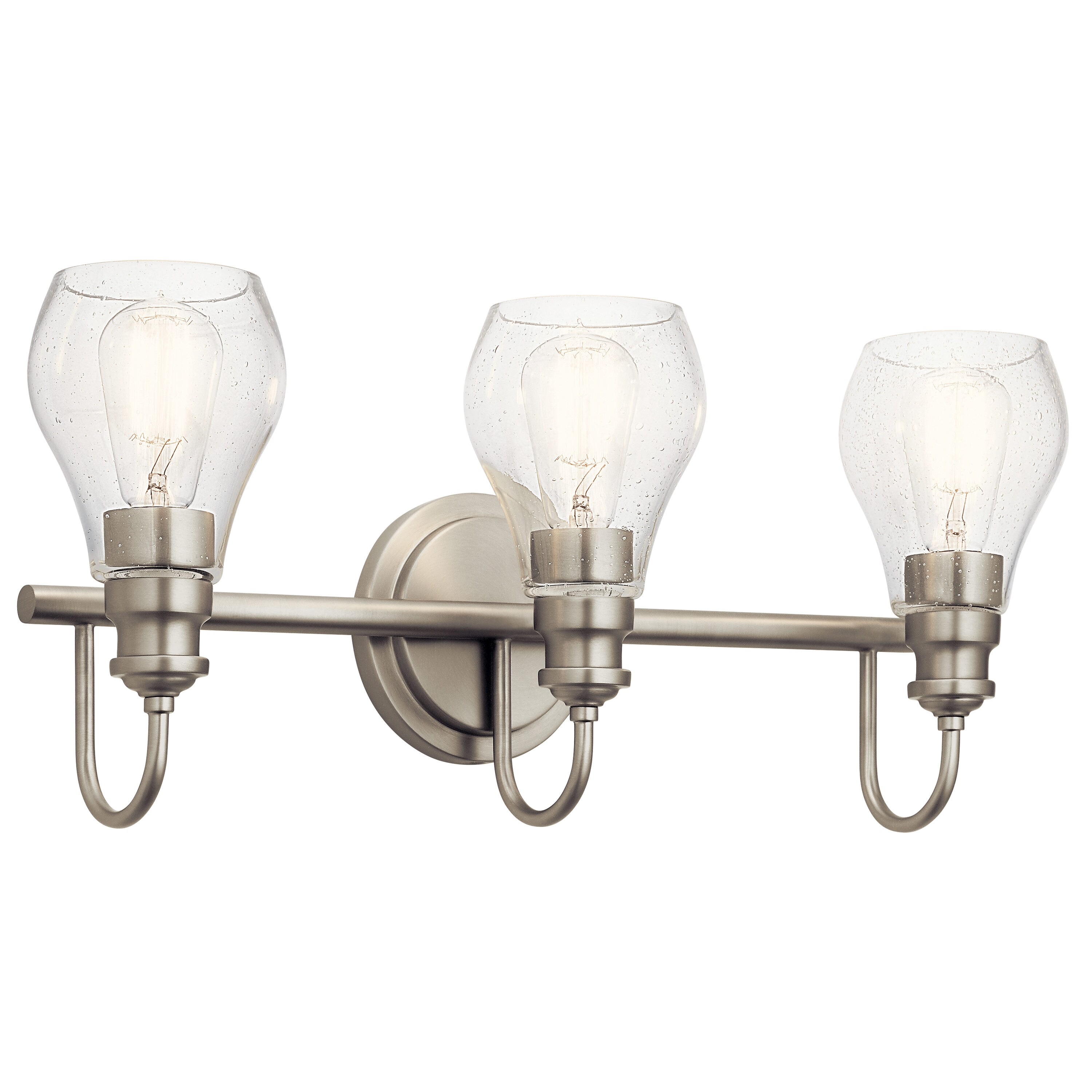 Kichler 45392NI Greenbrier 23.75-in 3 -Light Brushed Nickel Transitional Vanity light
