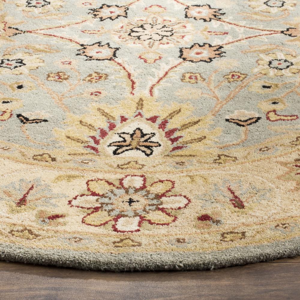 Elegant Ivory Wool 6' Round Hand-Tufted Area Rug