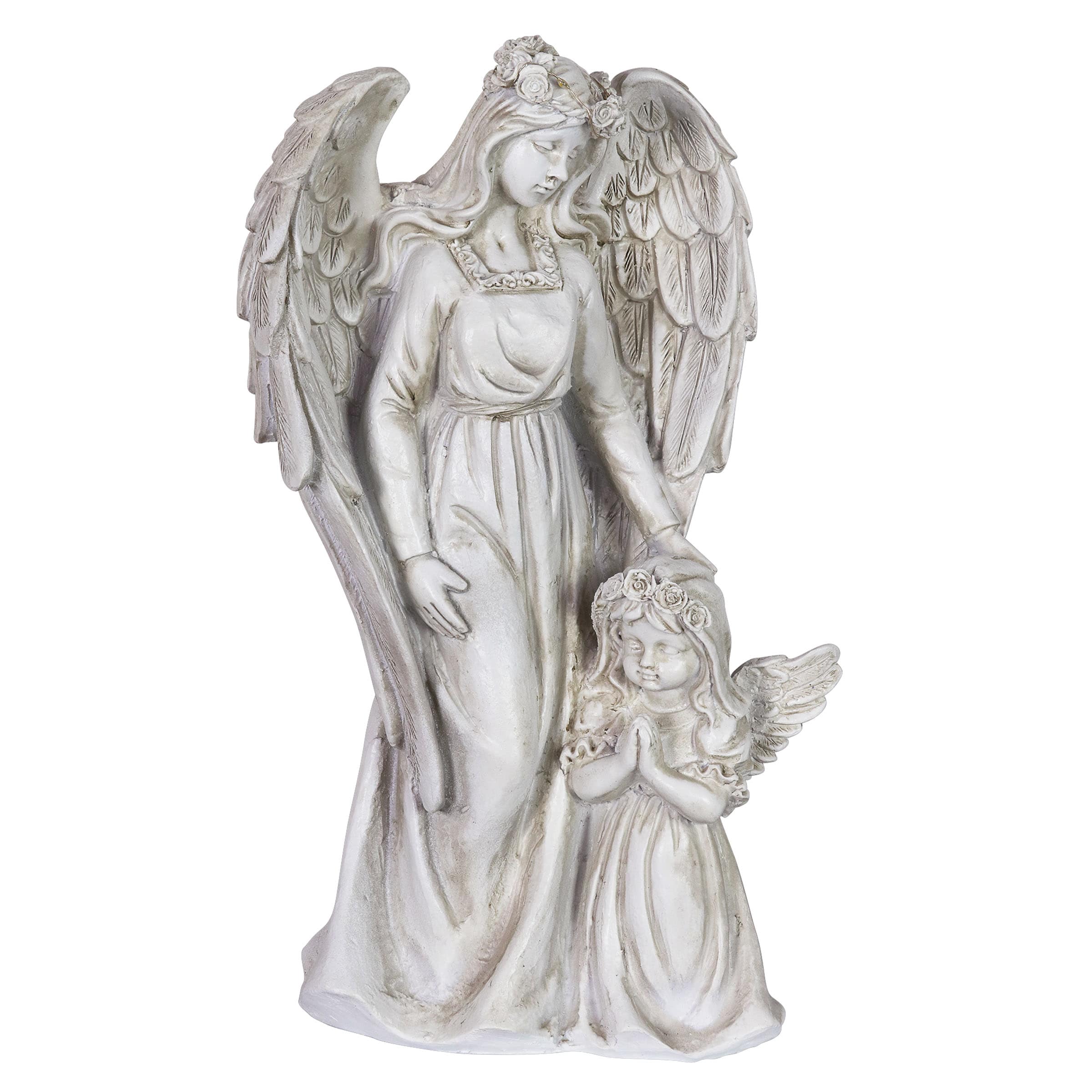 Exhart 15643-RS 14.37-Inches H x 8.46-Inches W Brown Angels and cherubs Garden Statue