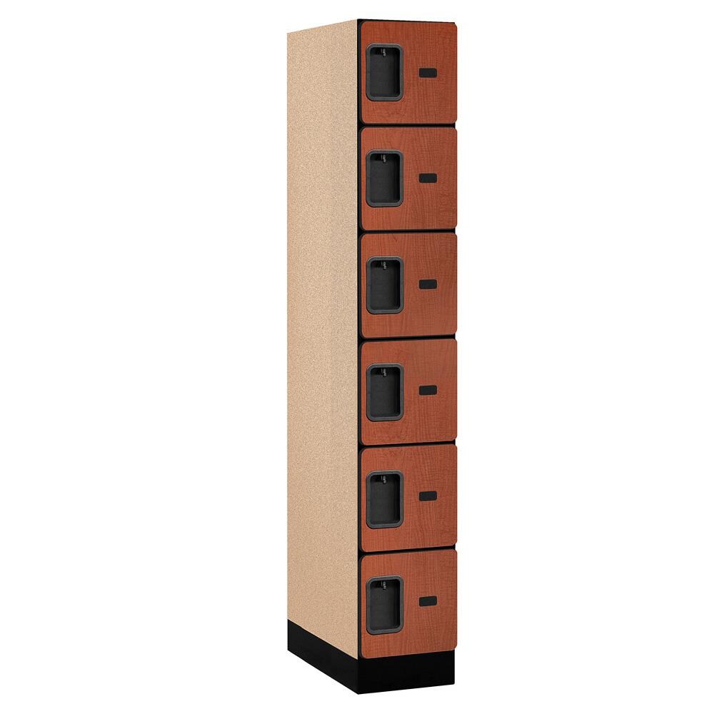 SALSBURY INDUSTRIES 36161CHE 12 -in Wide Six Tier Box Style Designer Wood Locker- 1 Wide- 6 -ft High- 21 -in Deep- Cherry