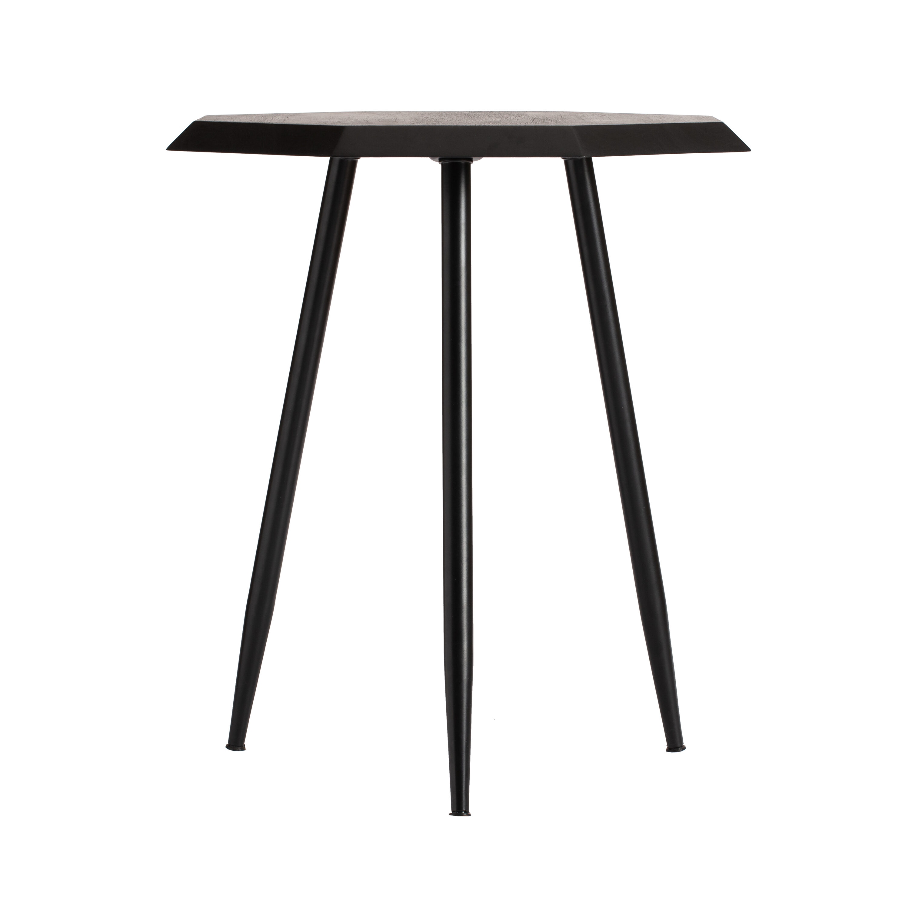 MH LONDON MH-TB-21030 Rolande 20-Inches W x 23-Inches H Black Wood Hexagon Modern End Table Assembly Required