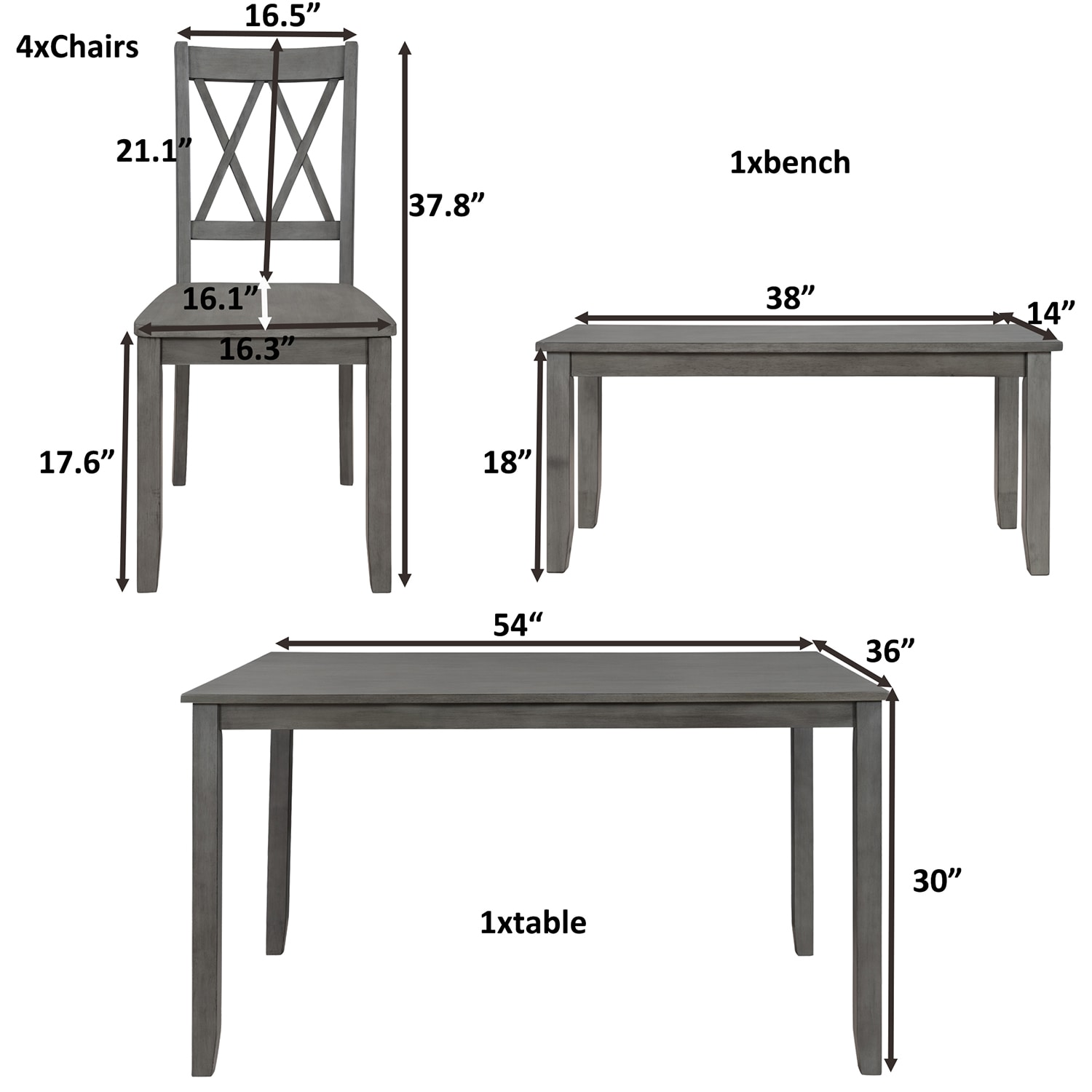 SINOFURN SYA010035GY Dining-Sets - View #5