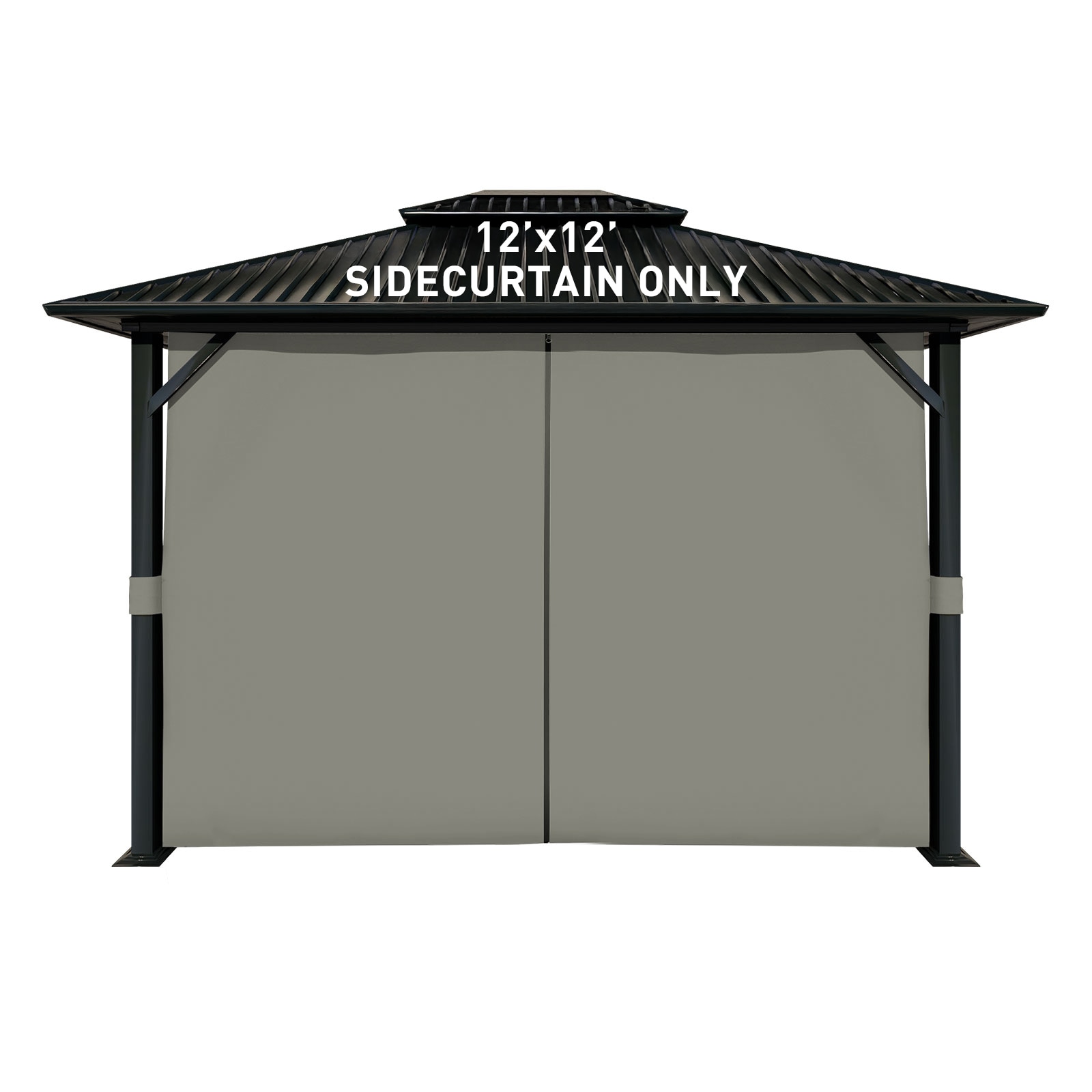 Aoodor 12-ft x 12-ft Gazebo Universal Curtain Gray Gazebo curtains #A032-PGYGY