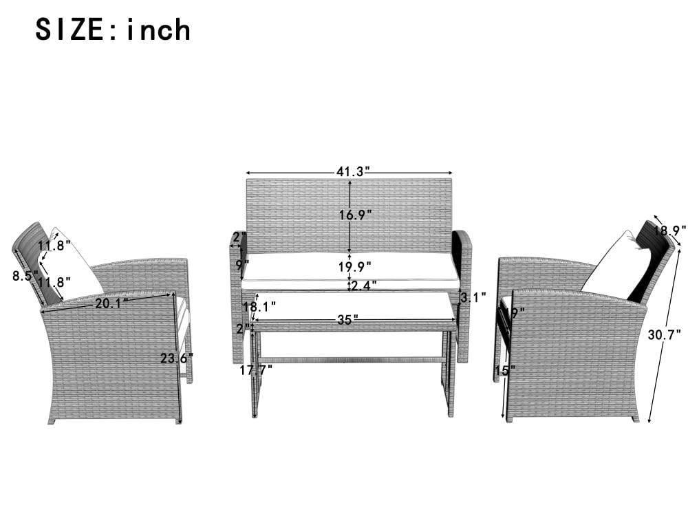 CASAINC CEW-ZHRS3108-RD Patio-Conversation-Sets - View #9