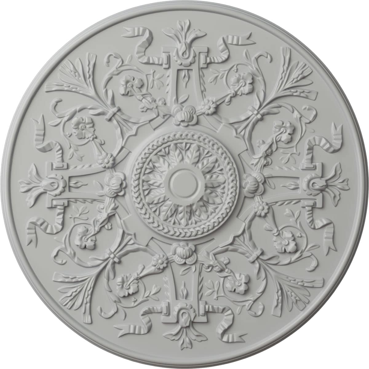 Ekena Millwork CM33VEFRF Versailles 33-in W x 33-in L Painted Frost Polyurethane Whole Ceiling Medallion