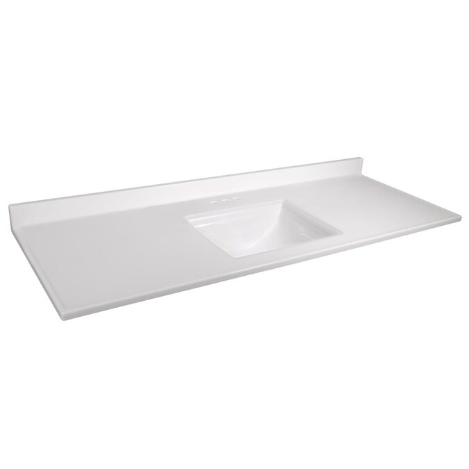 Design House Camilla 61 In Solid White, 61 Inch Single Sink Vanity Top
