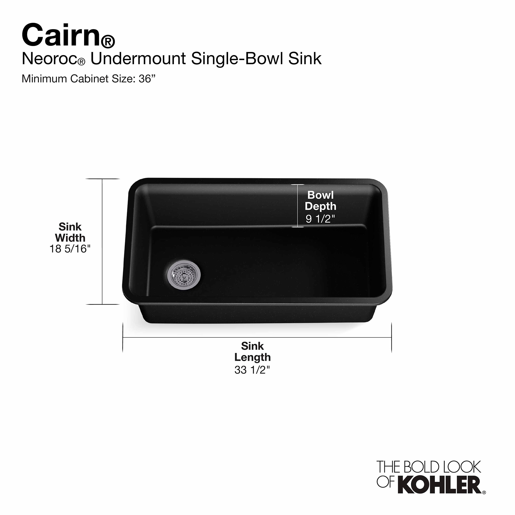 Cairn Matte White 33.5" Undermount Single-Bowl Kitchen Sink with Rack