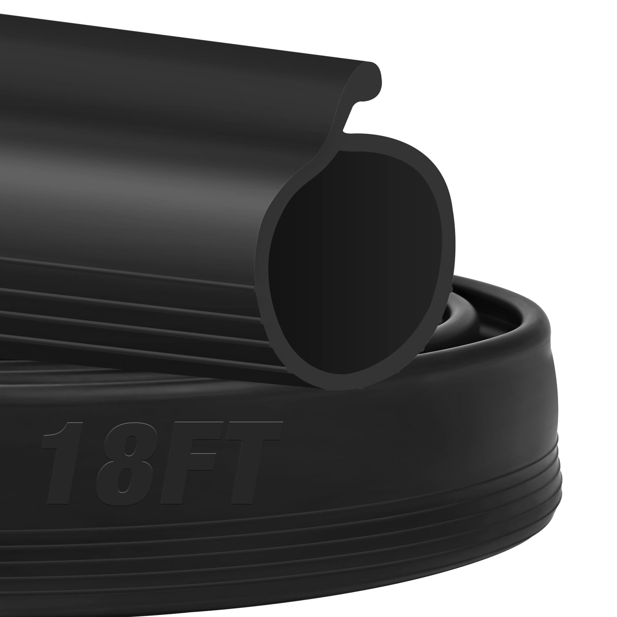 OGETFUUR 18Ft Black Garage Door Bottom Weather Seal with 0.19in P Bulb Design for Residential Garage Door Gap Sealing featuring Durable Rubber Construction Replacement Weather Stripping