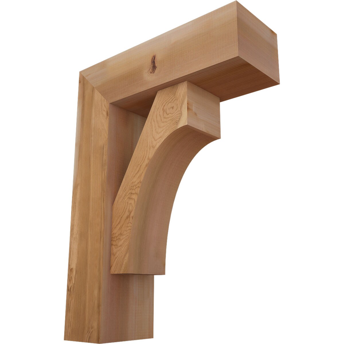 Ekena Millwork 1464472 Westlake Block Smooth Bracket with Offset Brace 7-1/2-in x 22-in x 30-in Western red cedar Brown Wood Standard bracket