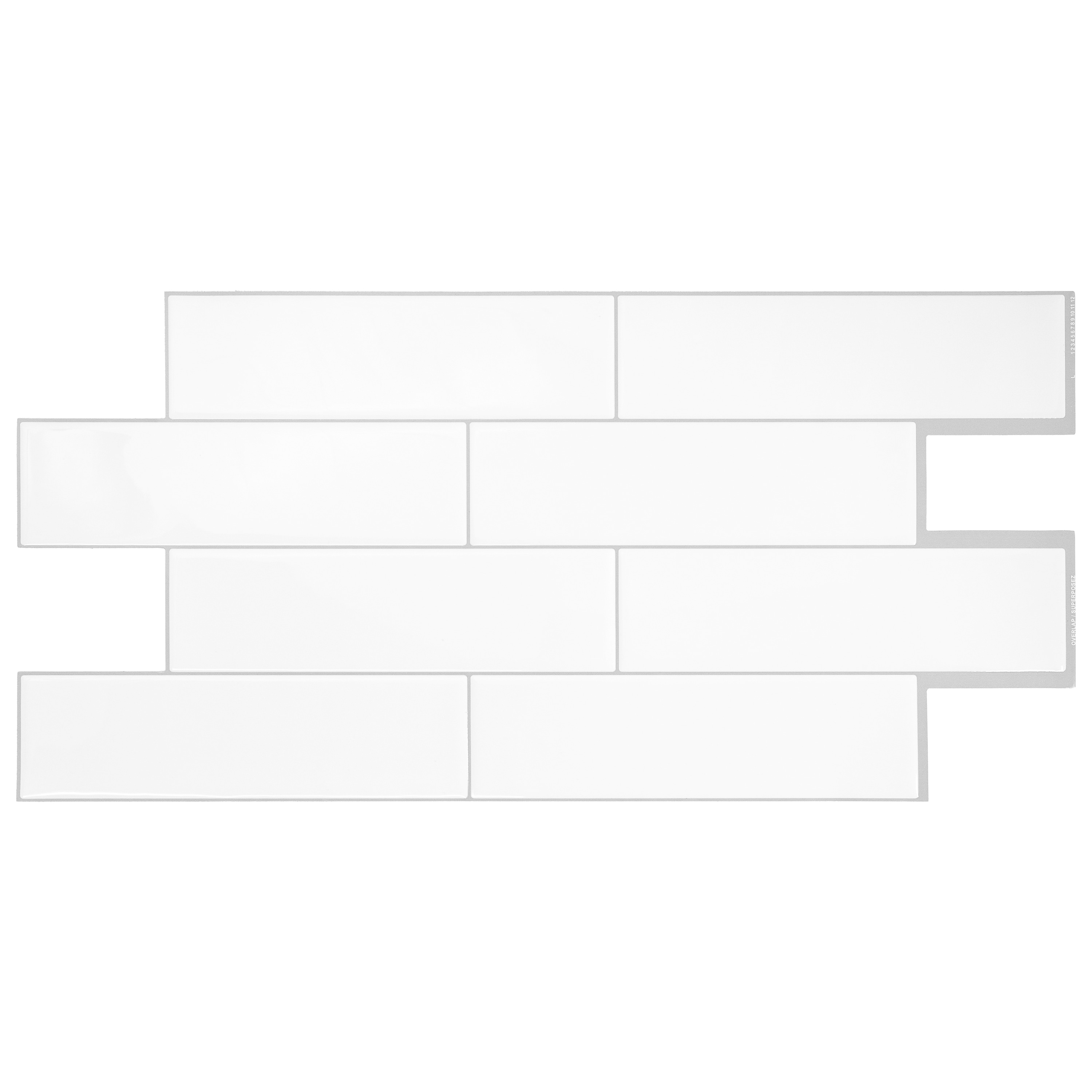 Peel&Stick Mosaics White Subway 10-in x 10-in Glossy Composite Linear Subway  Peel and Stick Wall Tile (0.65-sq. ft/ Piece) in the Tile department at