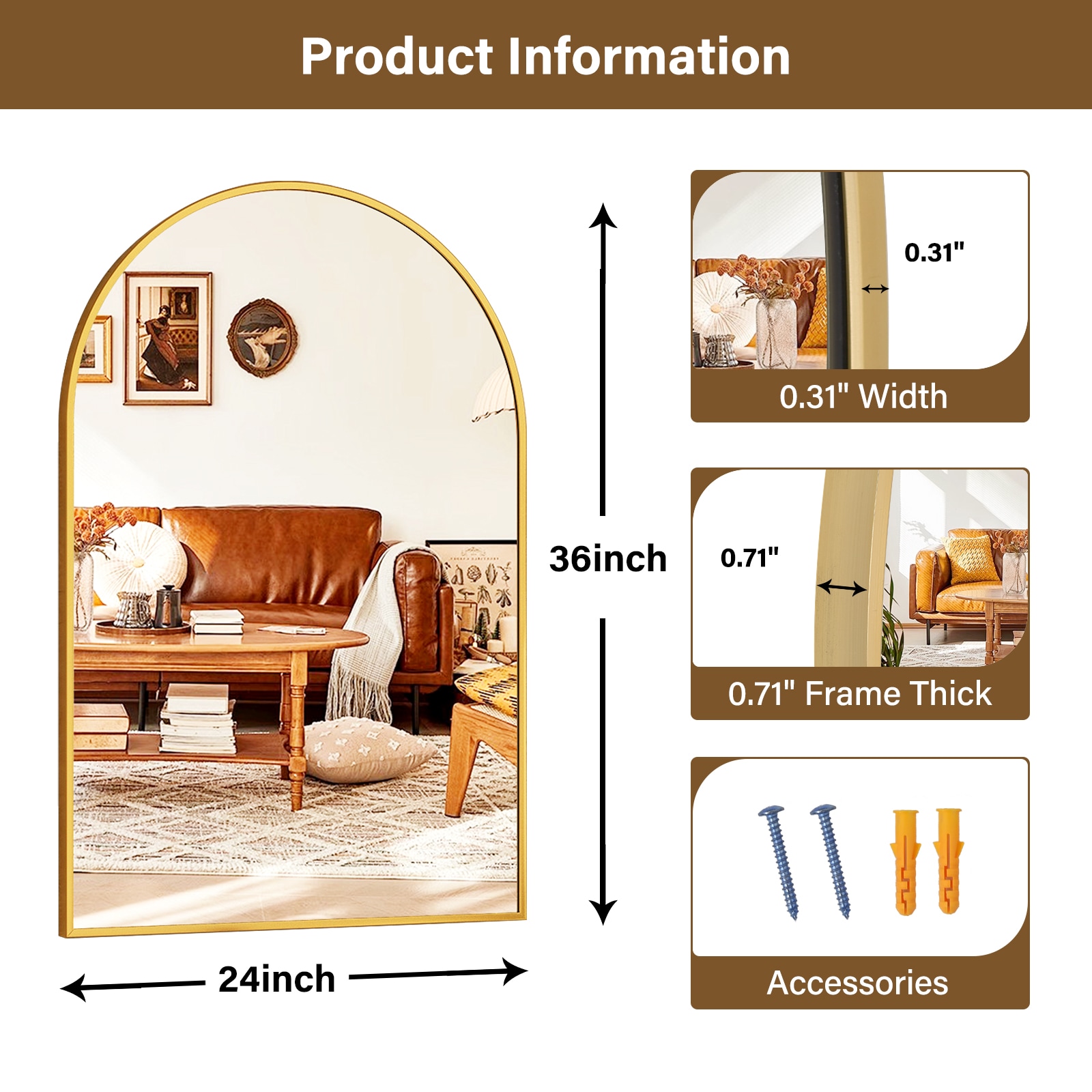 BEAUTYPEAK YH2436G Decor-Mirrors - View #6