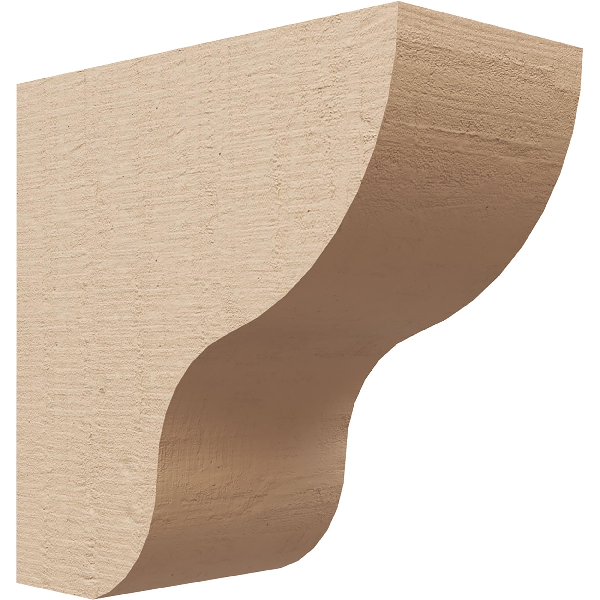 Ekena Millwork CORU04X08X08GRNRCPR 4-in x 8-in x 8-in Rough Cedar Woodgrain TimberThane Primed Urethane Paintable/Stainable Corbel