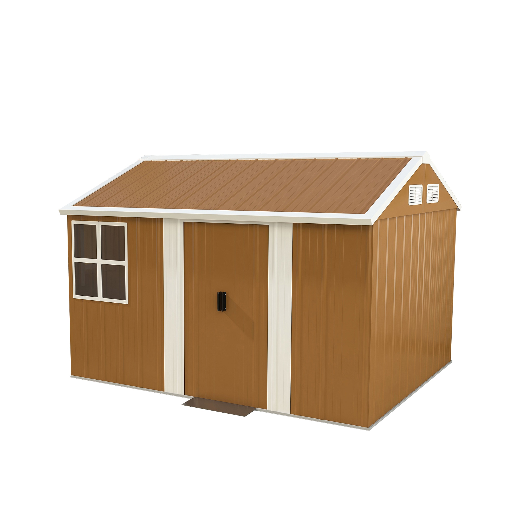 Mondawe MD-W291100001 10-ft x 8-ft Heavy-Duty Backyard Metal Storage Shed Galvanized steel Storage Shed