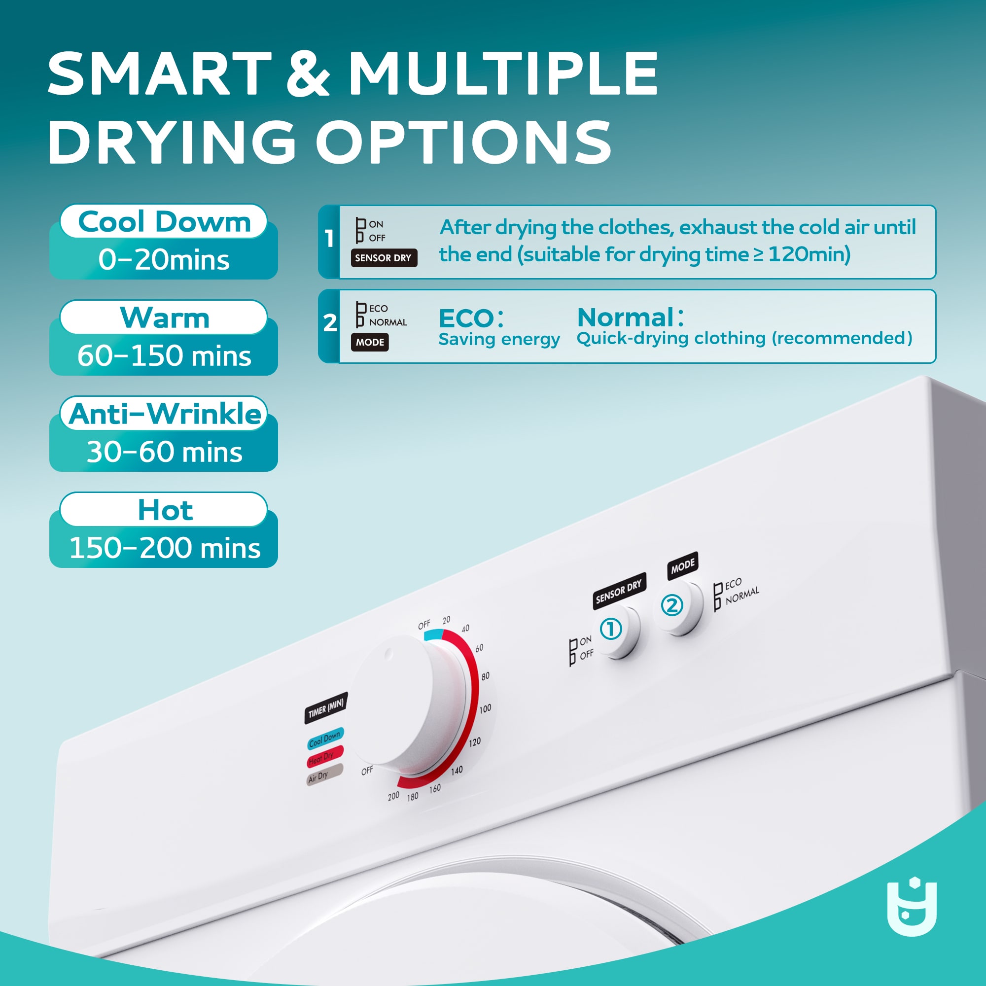 Euhomy CD005-180WH-E-LS-SC Elec-Dry - View #2