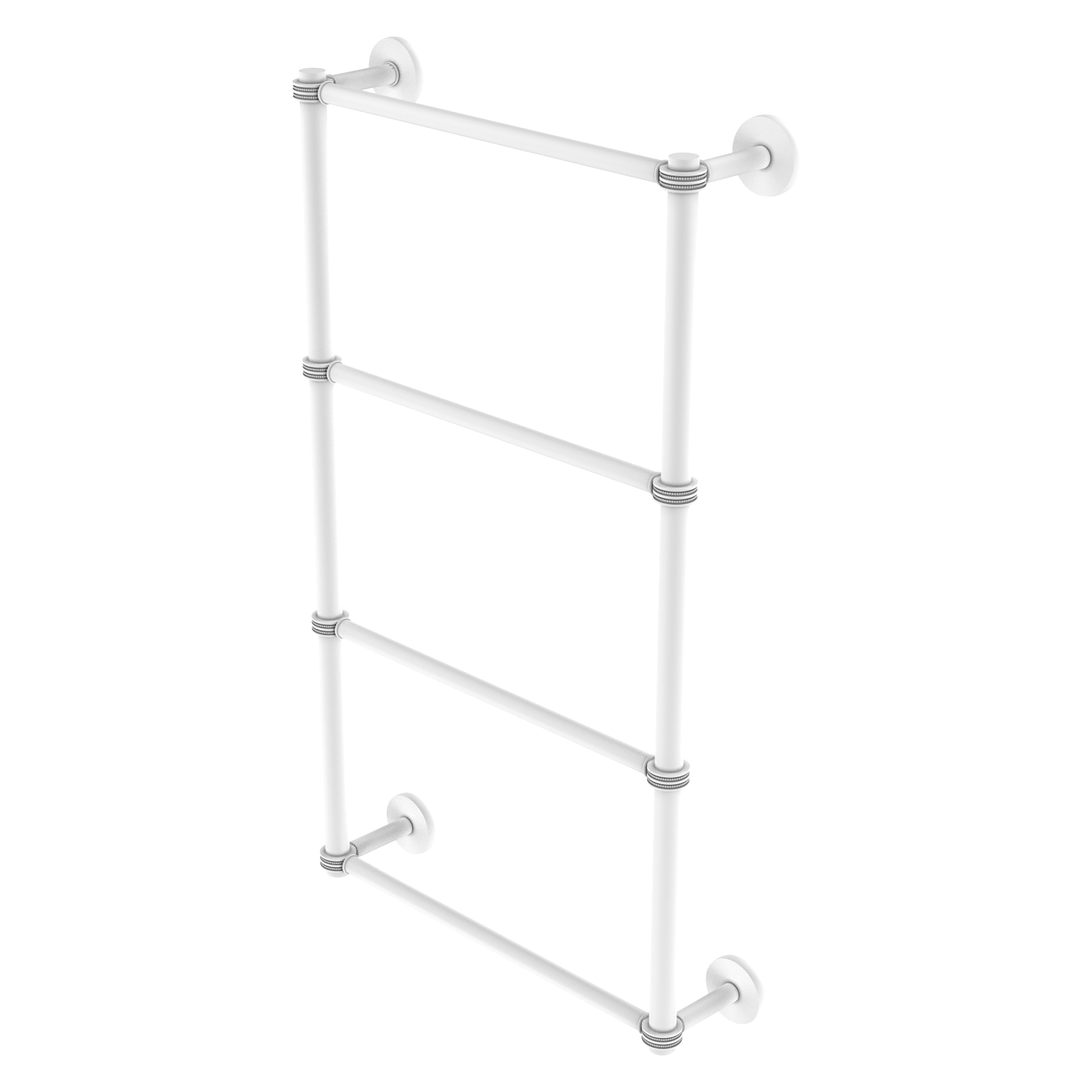 Allied Brass P1000-28D-24-WHM Prestige Skyline 24-in double Matte White Wall mount 4-tier Towel Bar