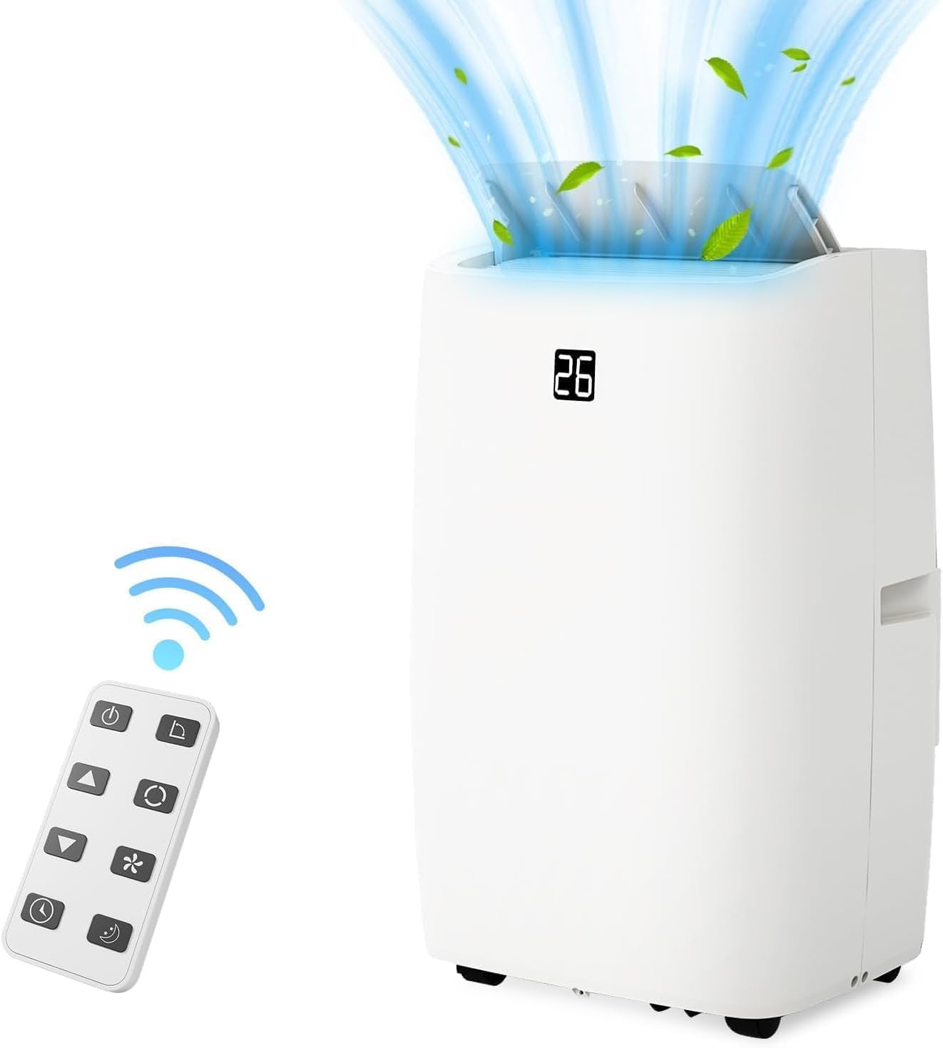 Qeetex ZYS-PHO-10HUPYAZ 12000 BTU Portable Air Conditioner with Remote 3-in-1 AC Unit for Cooling Fan Dehumidifier Energy Efficient Whisper-Quiet for Bedrooms up to 550 Sq Ft