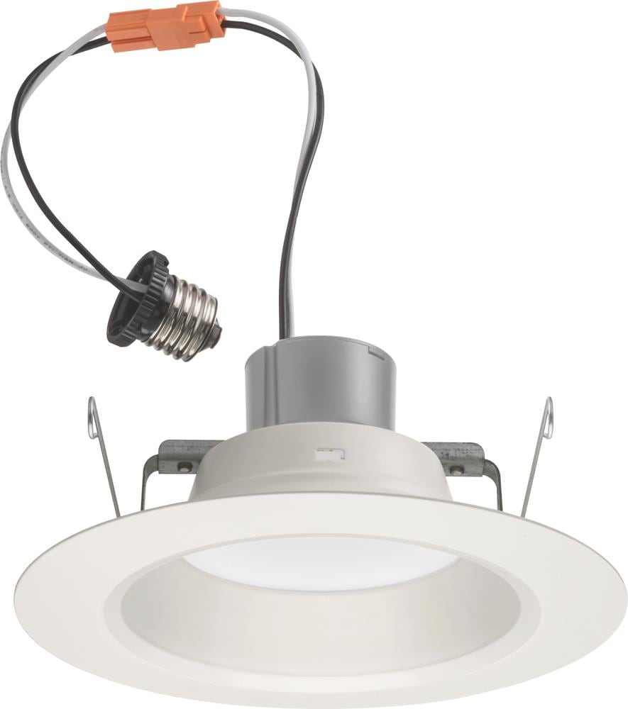 Juno White 4-in 650-Lumen Warm White Round Dimmable LED Canned Recessed  Downlight in the Recessed Downlights department at