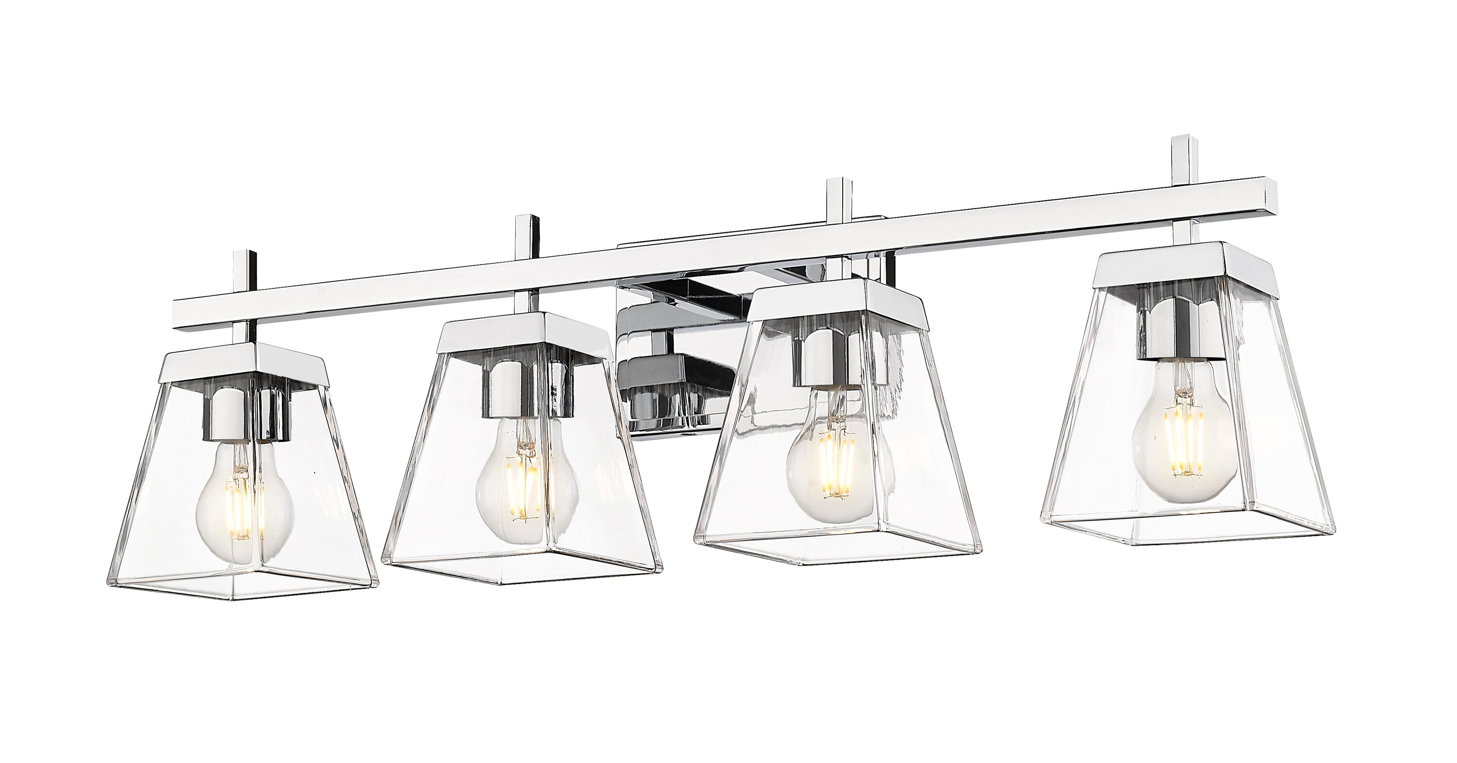 Lauren Chrome 4-Light Vanity with Clear Glass Shades