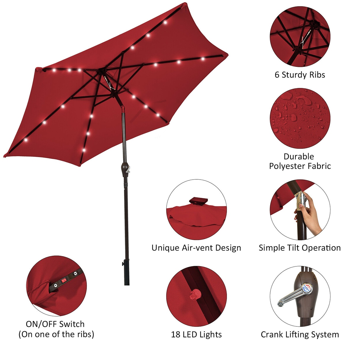 WELLFOR DOJ70705WN Umbrellas-2 - View #3