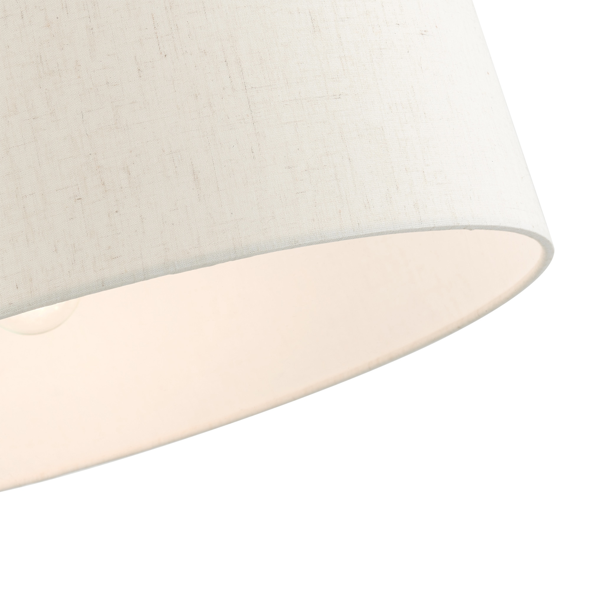 Meadow Brushed Nickel 3-Light Drum Pendant with Oatmeal Shade