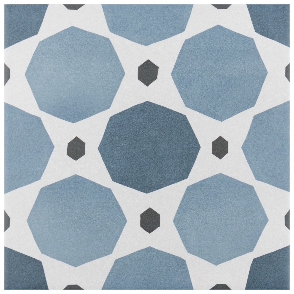 Affinity Tile S1FEQ8CCSP Sample - Caprice Colors Sapphire 8-in x 8-in Matte Porcelain Patterned Floor and Wall Tile