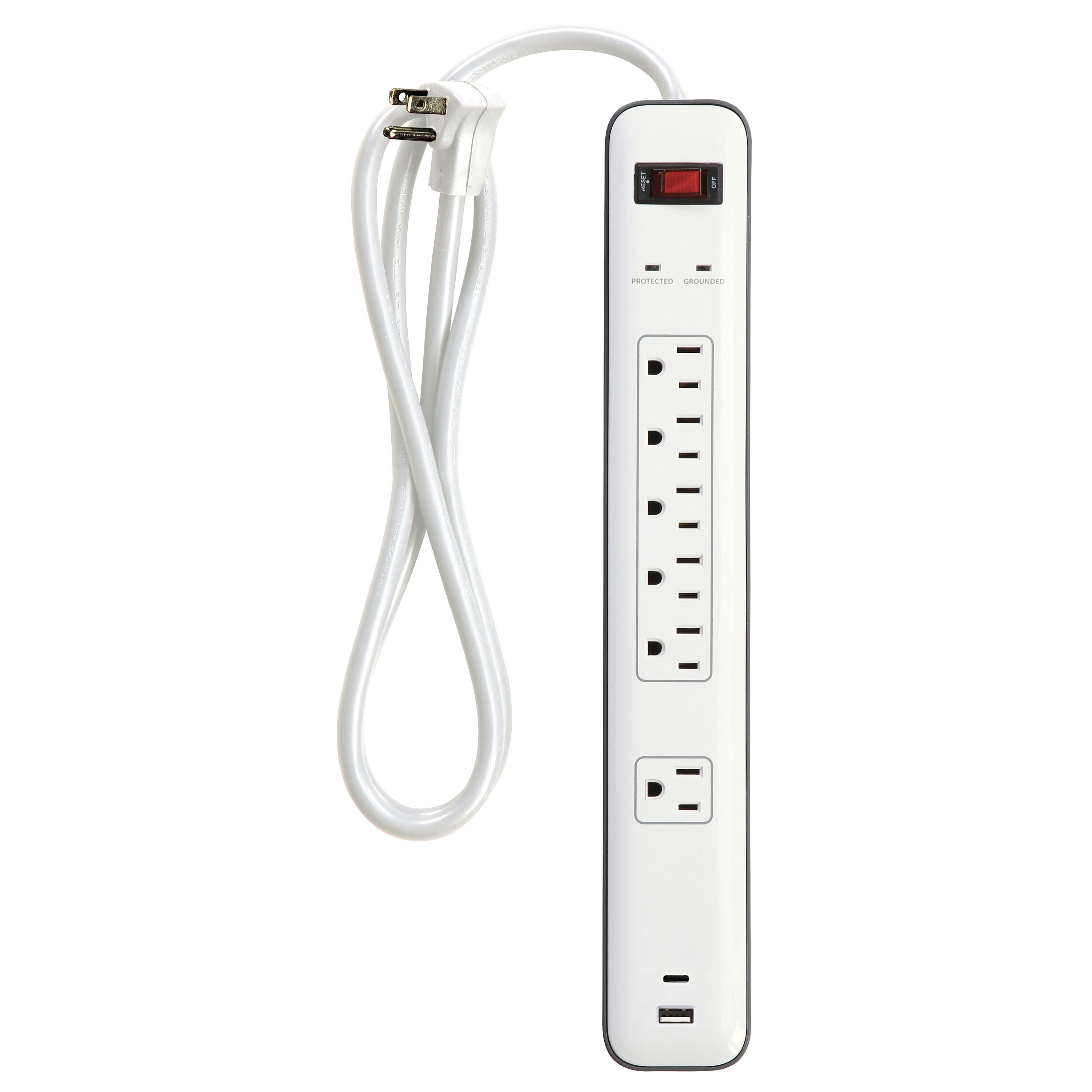 Utilitech 4-ft Surge Protection 6-Outlet 1800 Joules 1875-Watt 1100Va ...