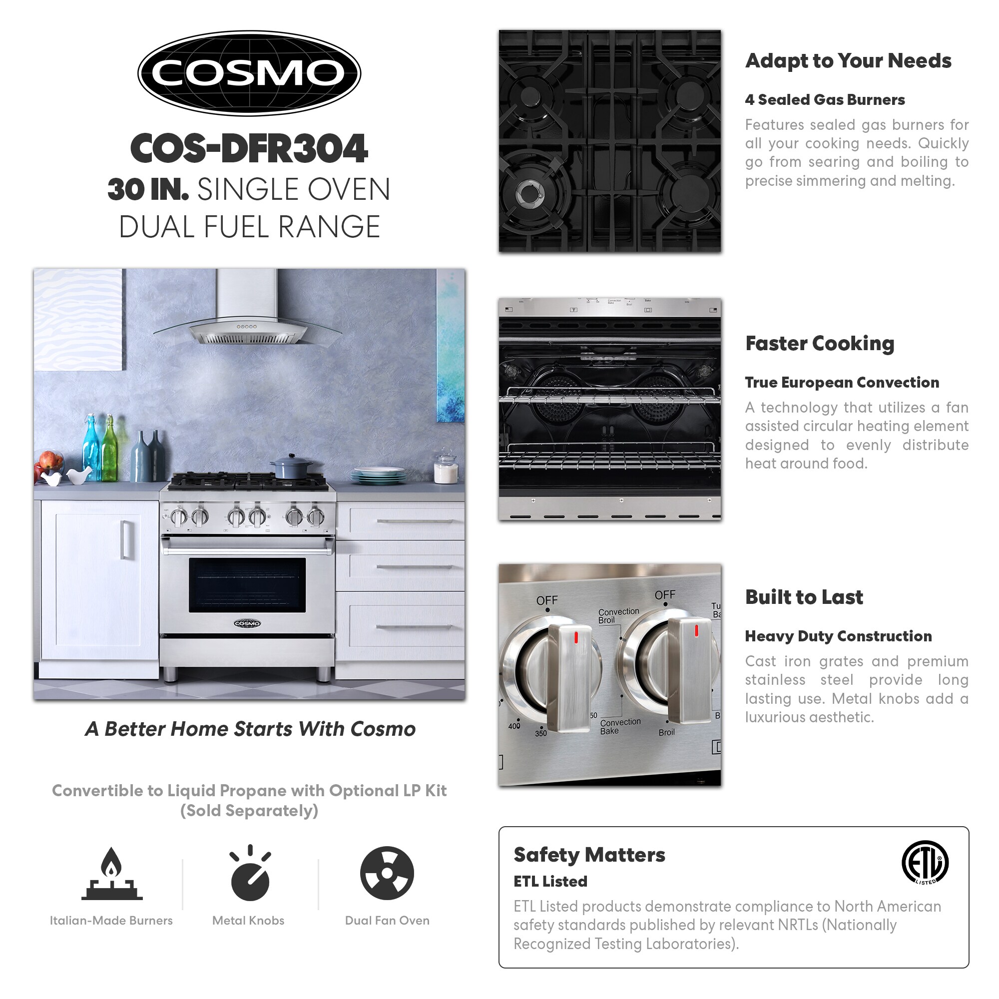 Cosmo COS-DFR304 Dual-Fuel-Ranges - View #3