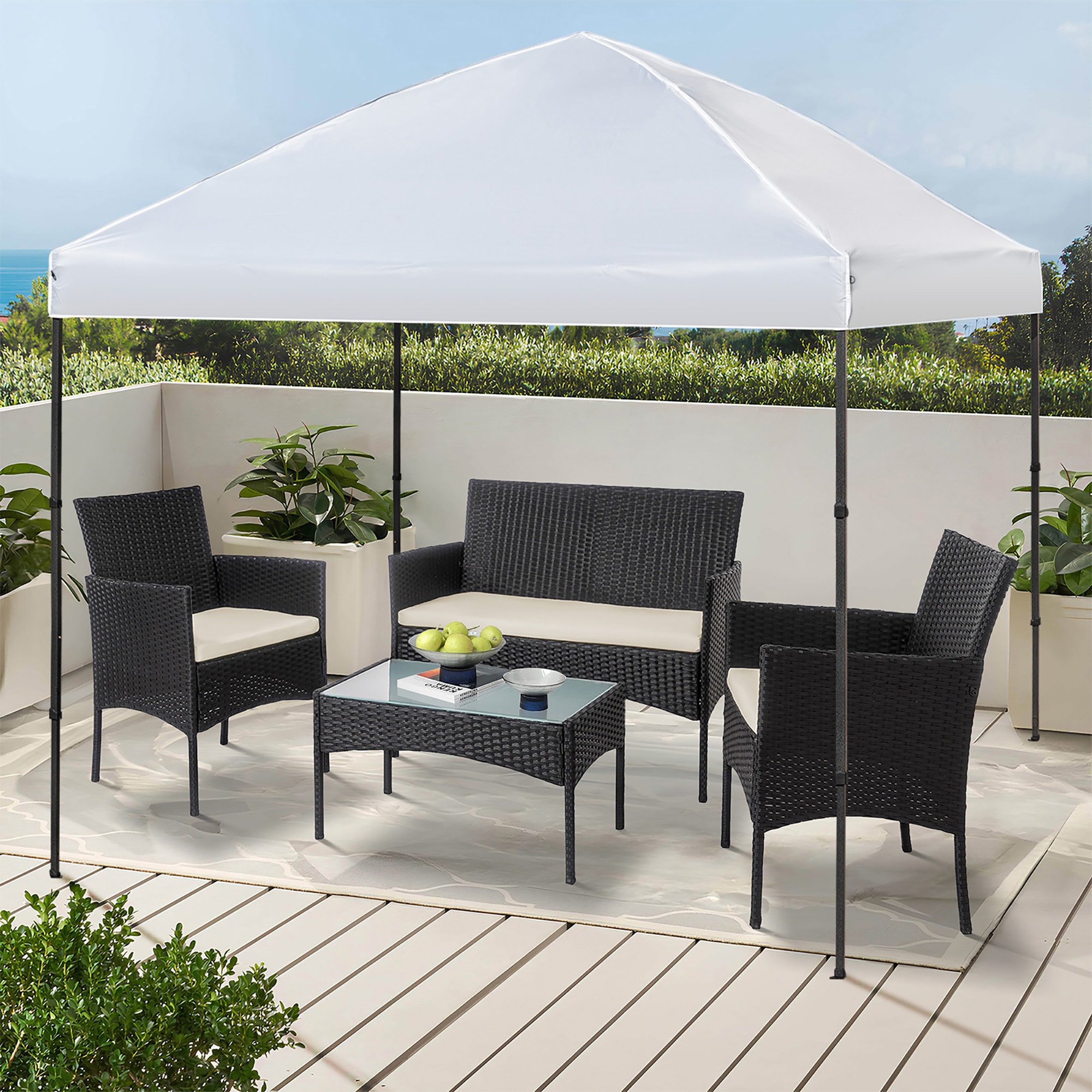 Grearden PTSZ5001-BG 10-ft x 10-ft Square White Pop-up canopy